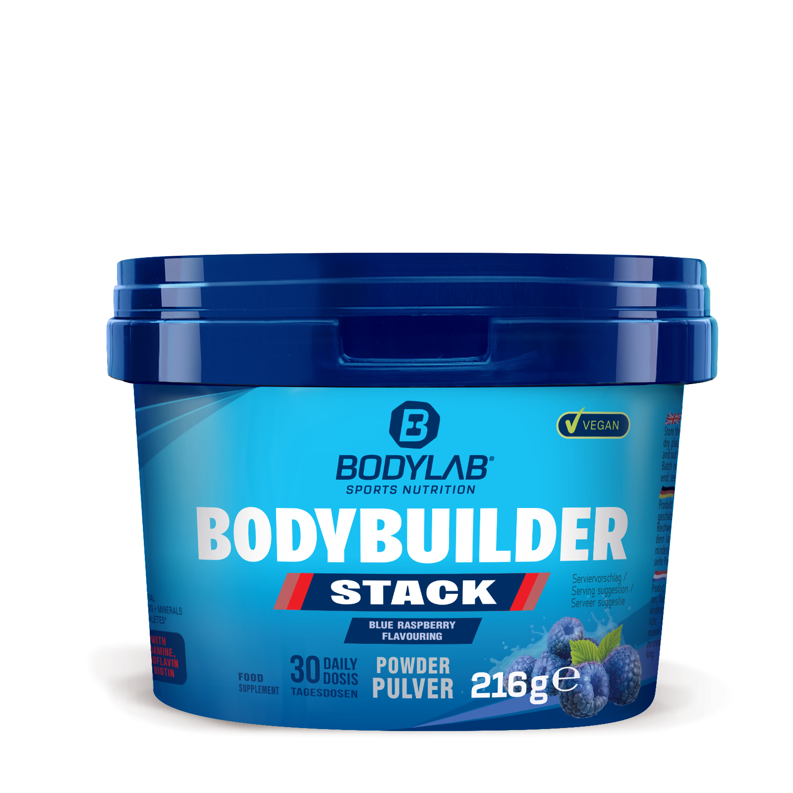 Bodybuilder Stack Powder (216g) Blaue Himbeere