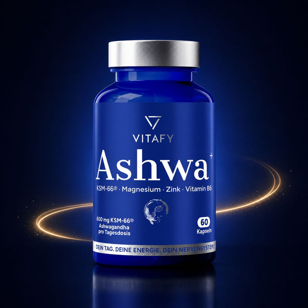 Ashwa+ Ashwagandha KSM-66™ mit Magnesium, Zink & Vitamin B6 (60 Kapseln)