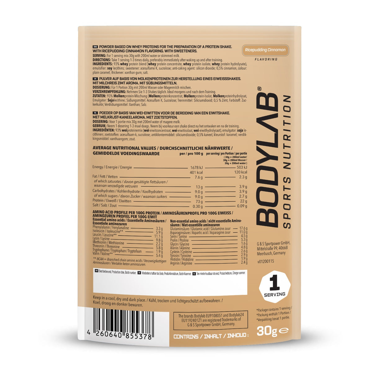 Whey Protein Probe (30g) Rice Pudding Cinnamon