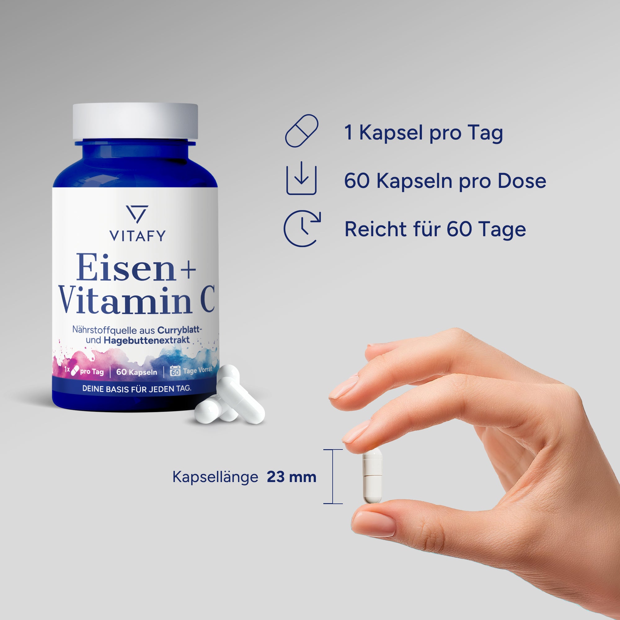 Eisen + Vitamin C (60 Kapseln)