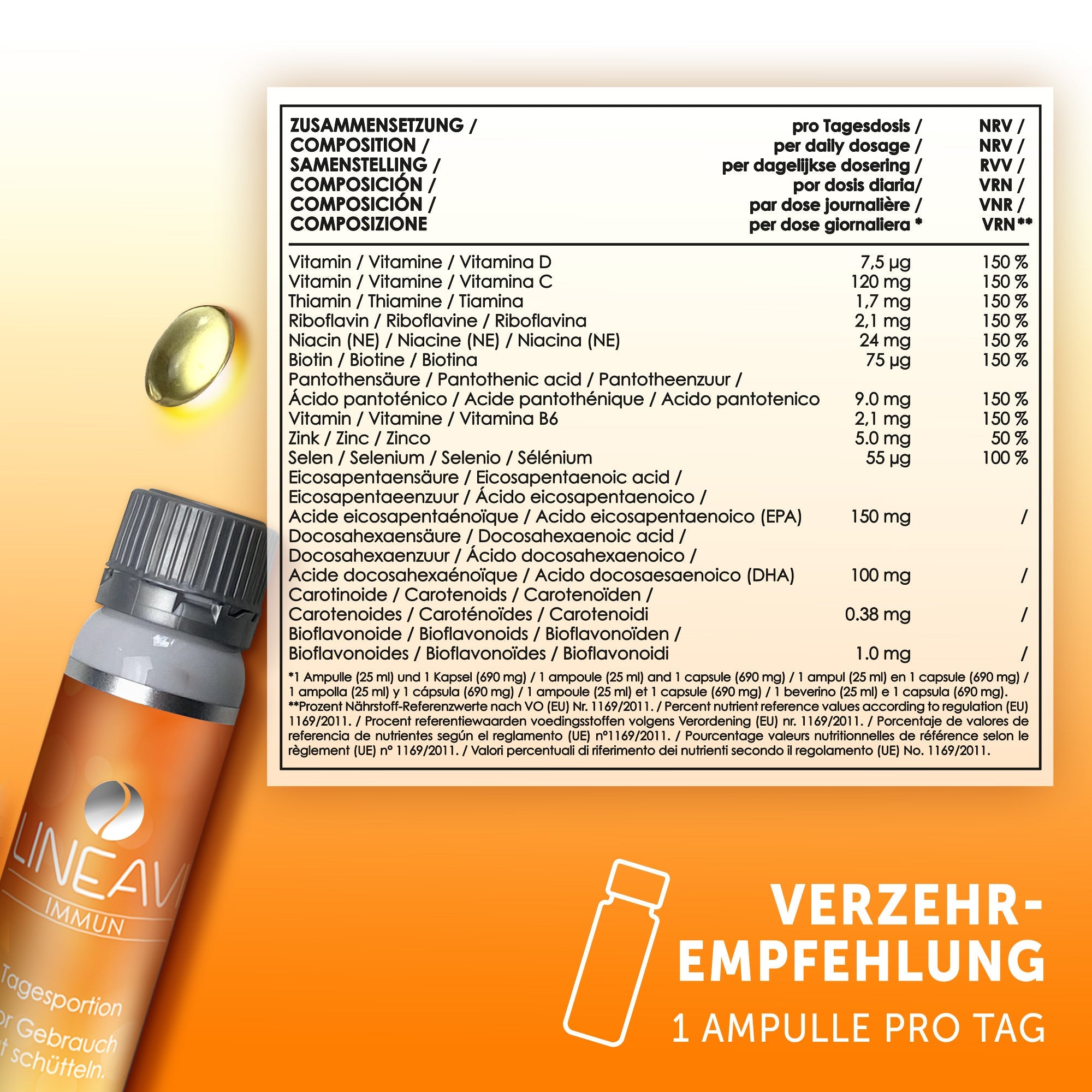 LINEAVI Immun 2-Monatspackung (2x30x25ml Trinkfläschchen + 2x30 Omega 3 Kapseln)