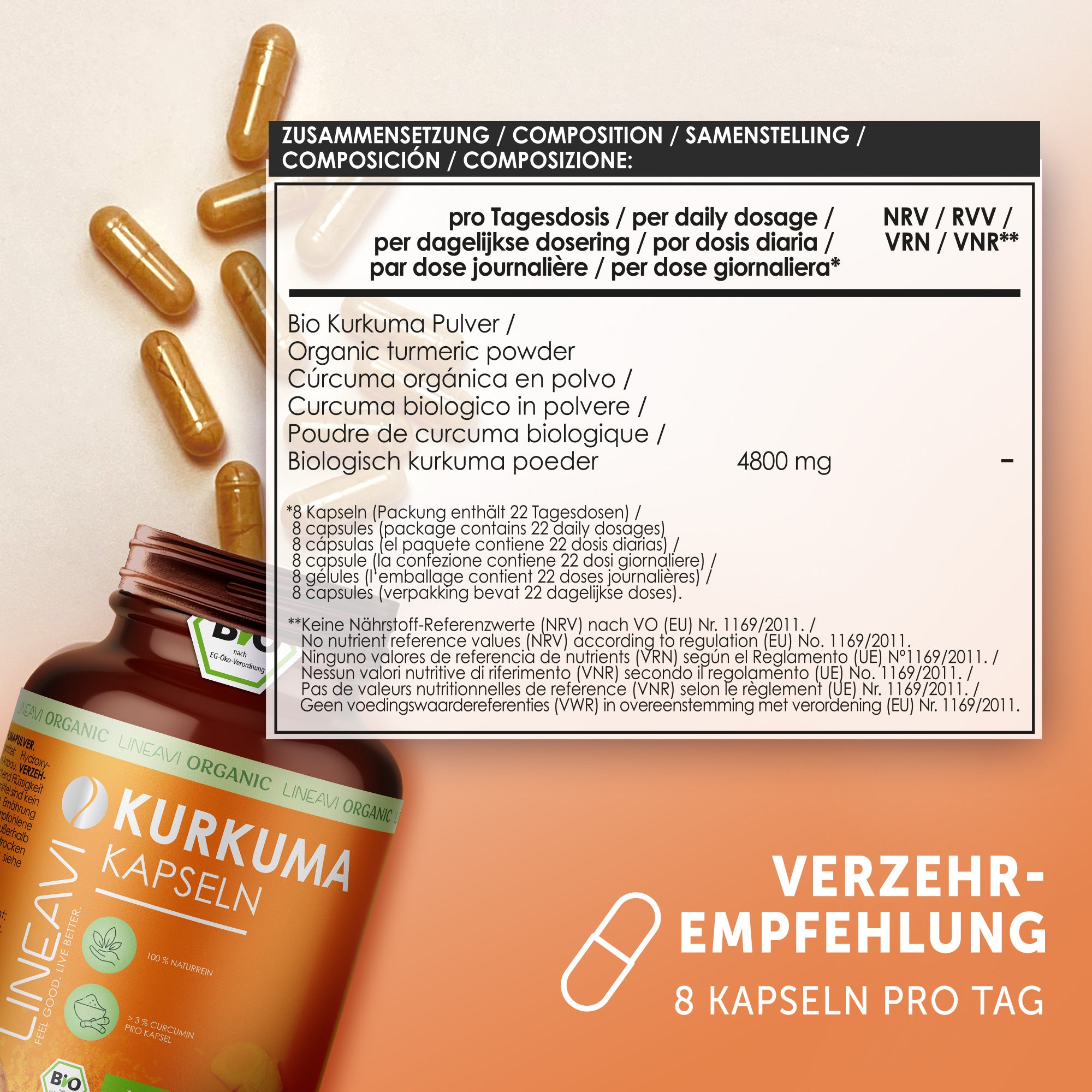 Kurkuma Kapseln bio (180 Kapseln)