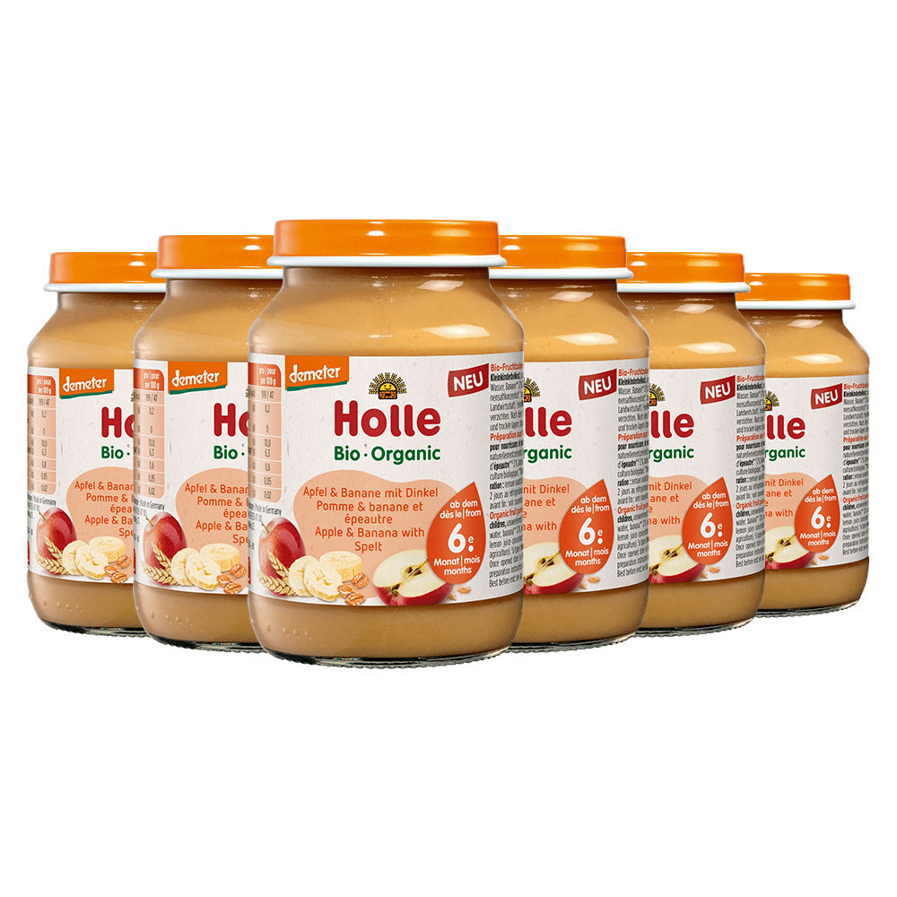 Apfel & Banane mit Dinkel - 6x190g - Bio ab dem 6. Monat