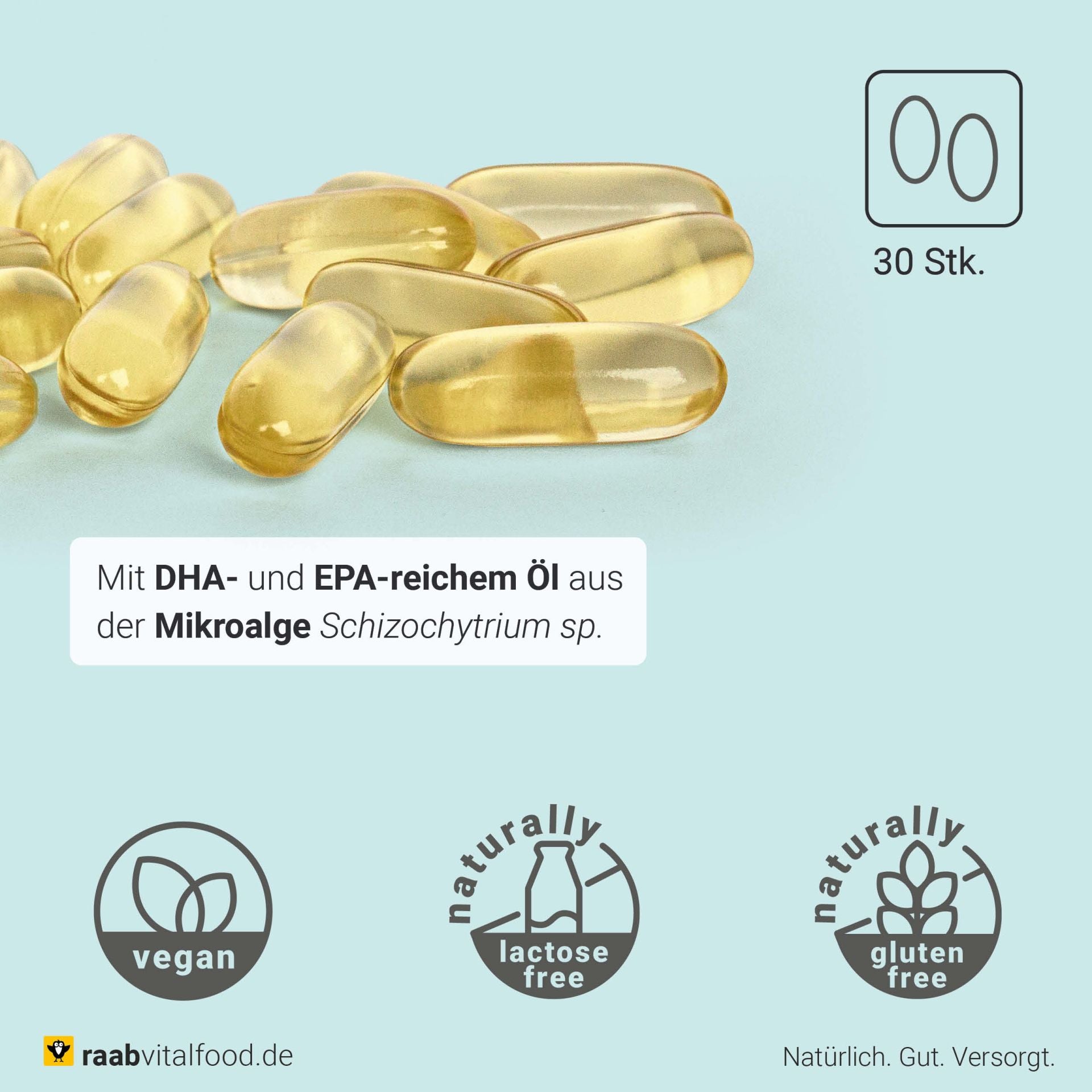 Algenöl Omega-3 (30 Kapseln)