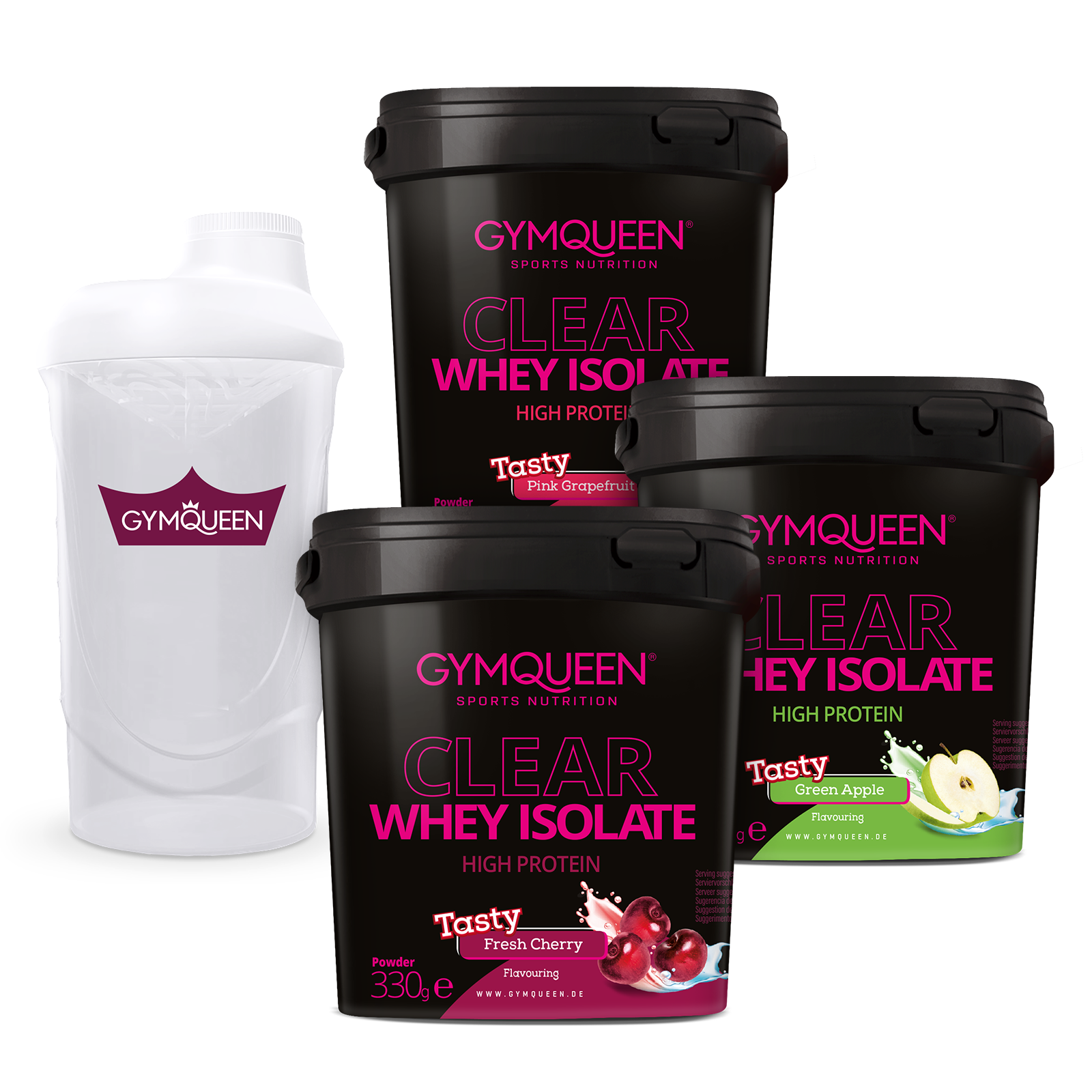 Clear Whey 3er Pack + Shaker