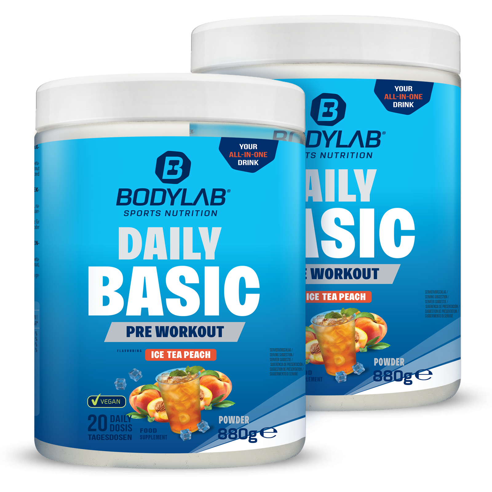 2 x Daily Basic Powder Ice Tea Peach (je 880g)