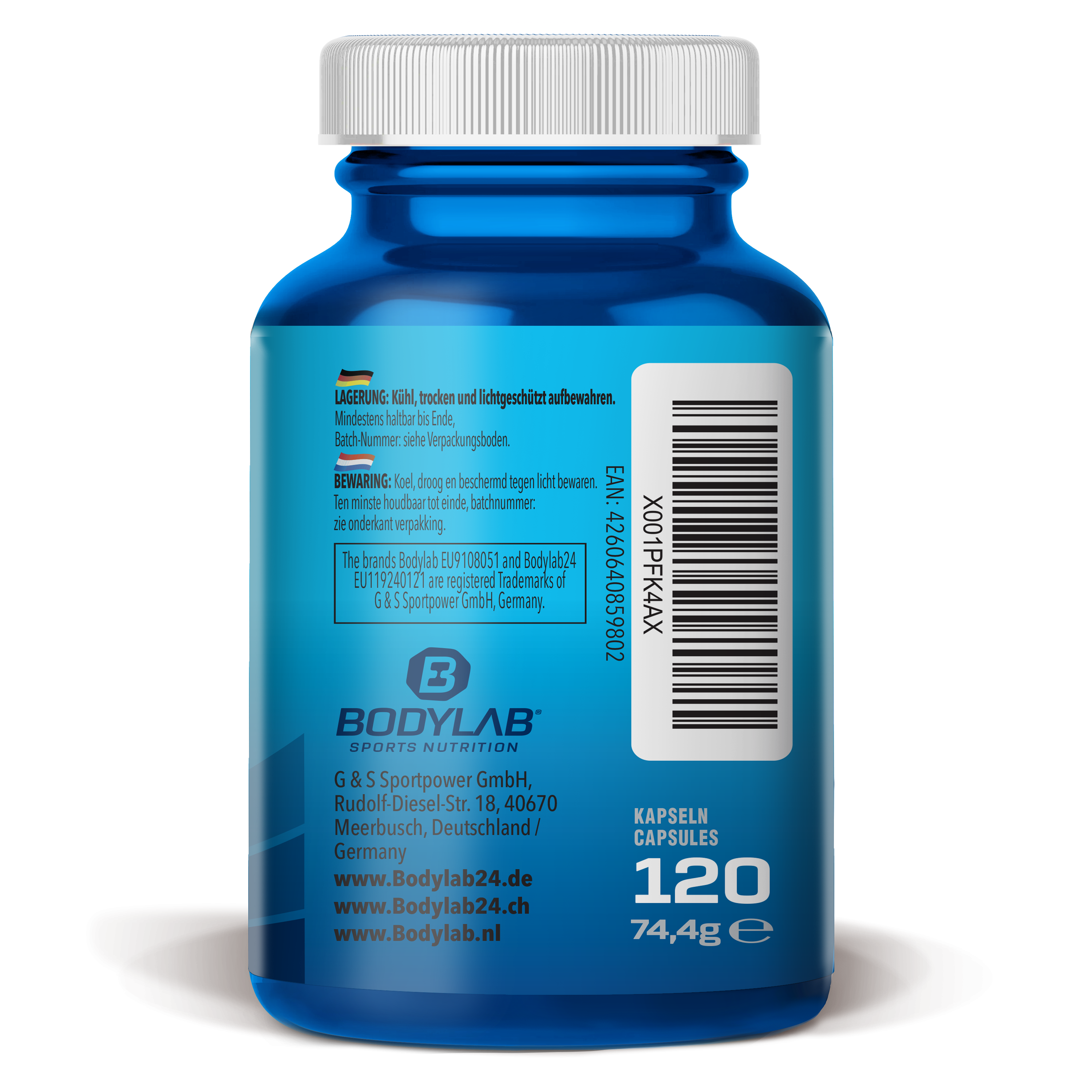 Ashwagandha + Magnesium - Zinc - Vitamin B6 (120 Kapseln)