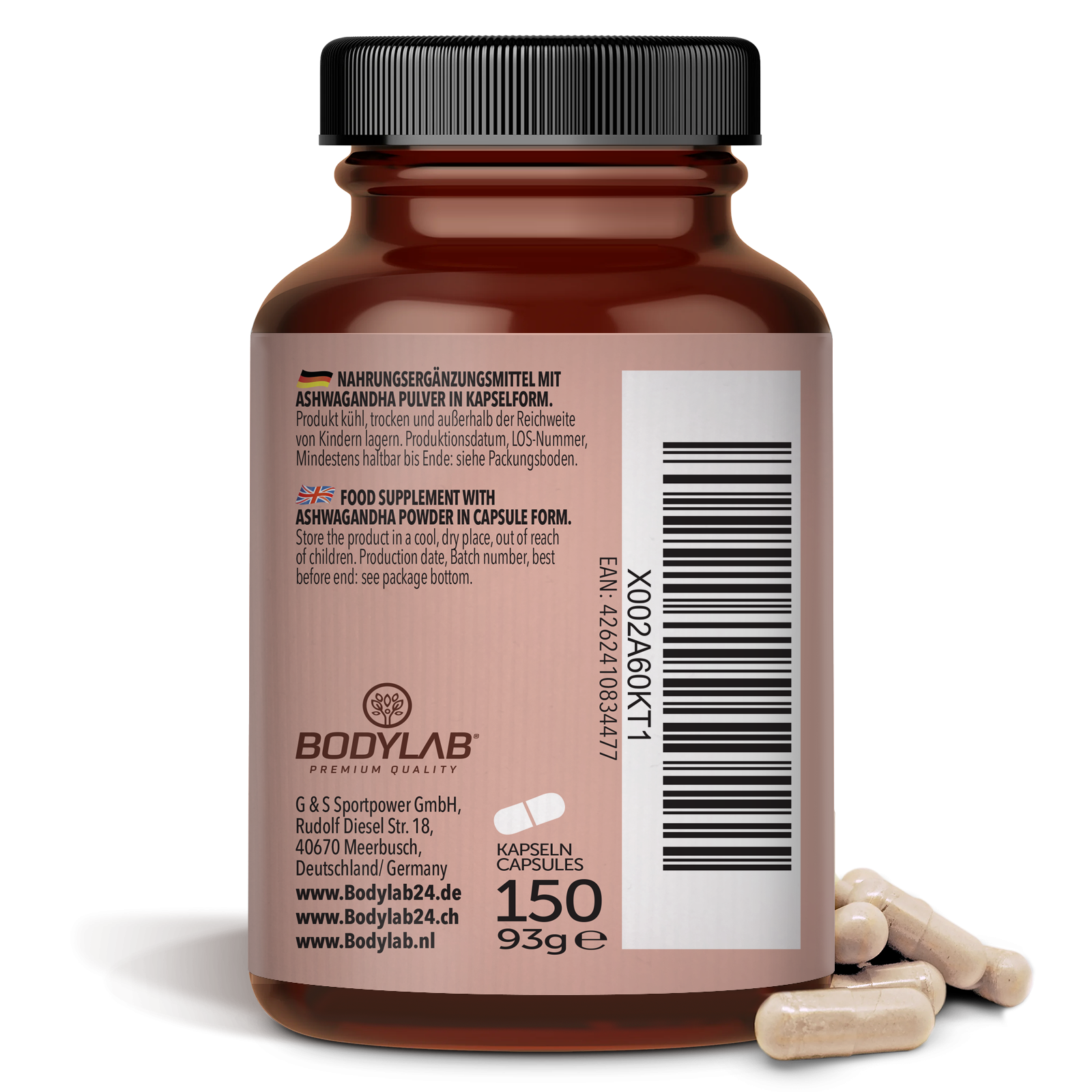 3 x Ashwagandha Pulver in Kapselform (3 x 150 Kapseln)