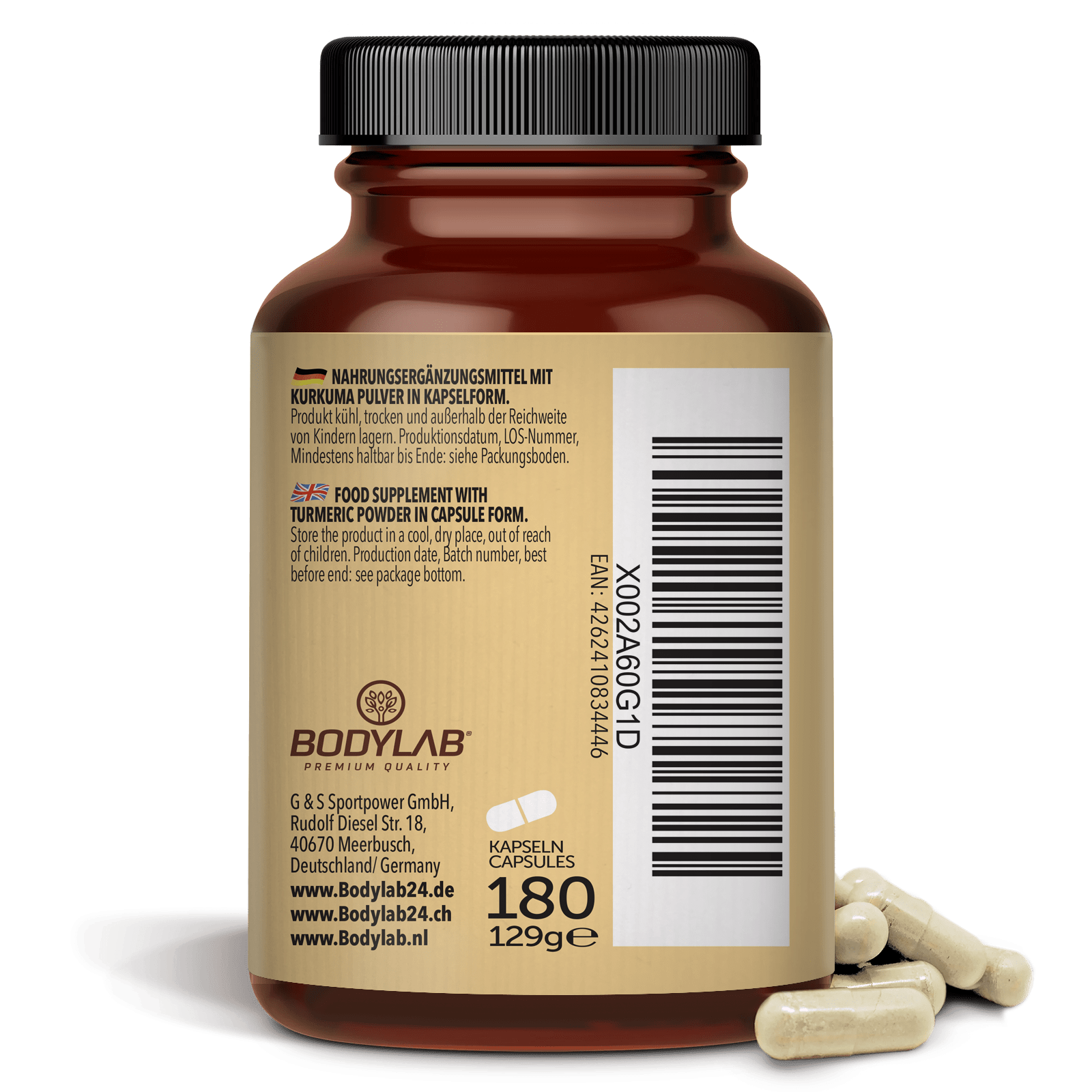 3 x Kurkuma Pulver in Kapselform (3 x 180 Kapseln)