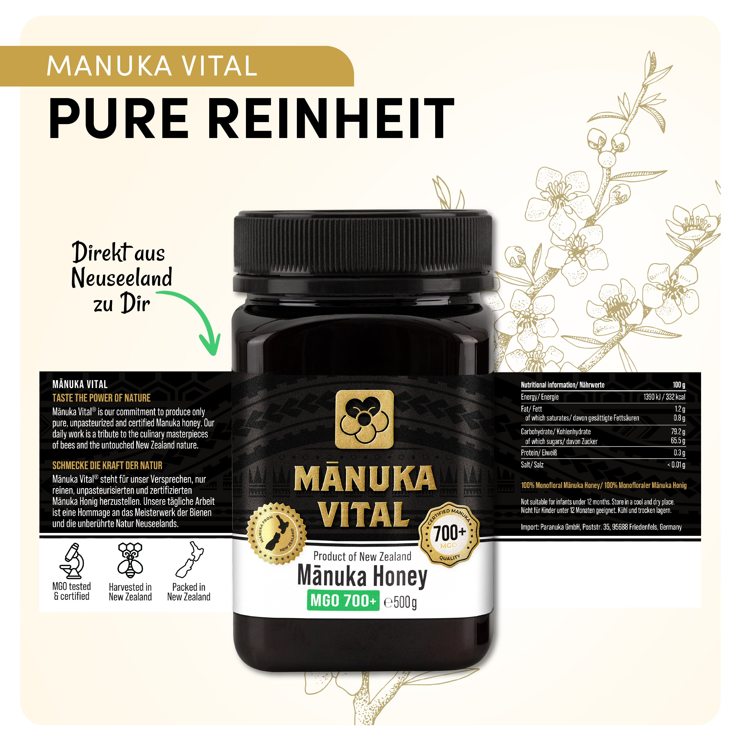 Manuka Vital Honig MGO 700+ (500g)