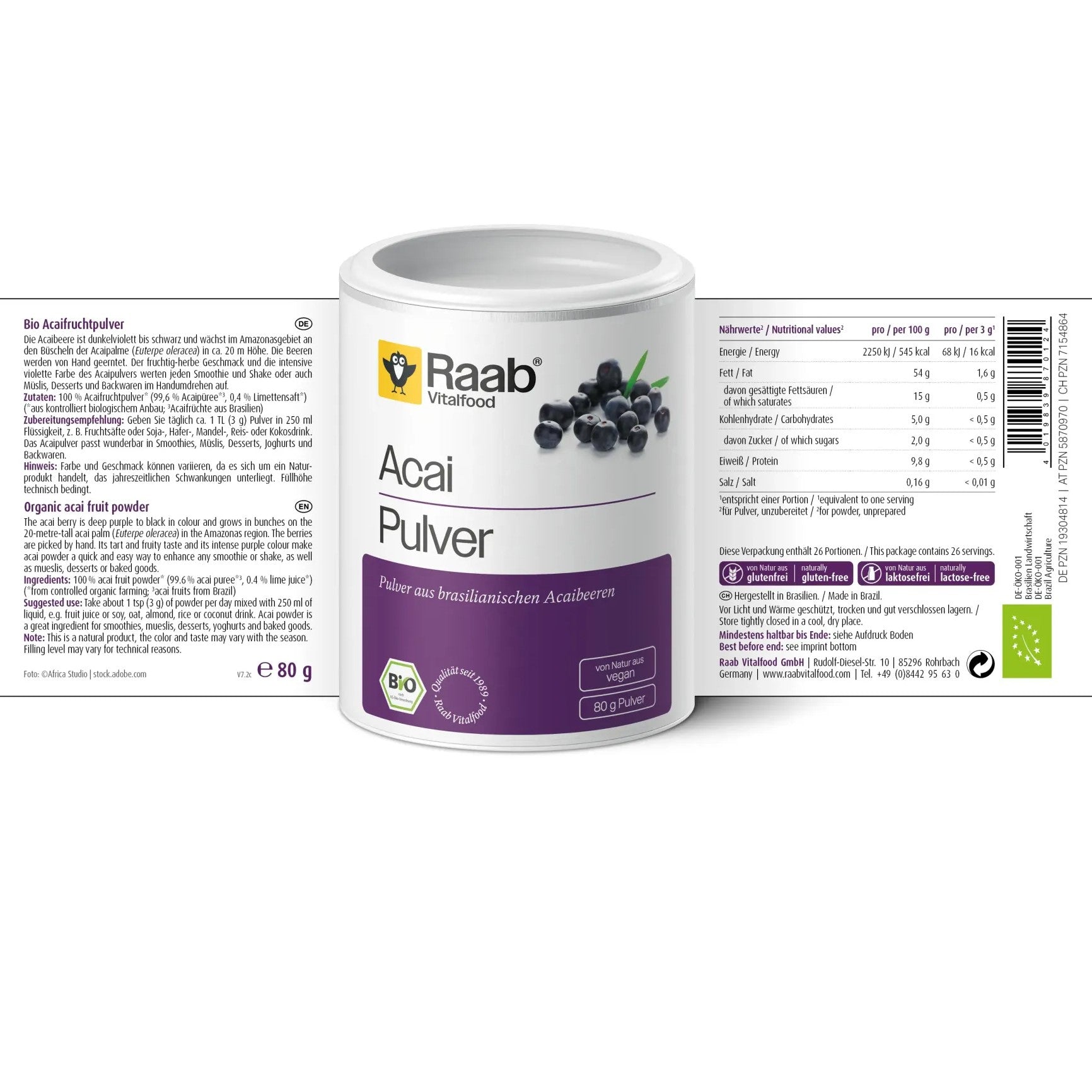 Bio Acai Pulver (80g)