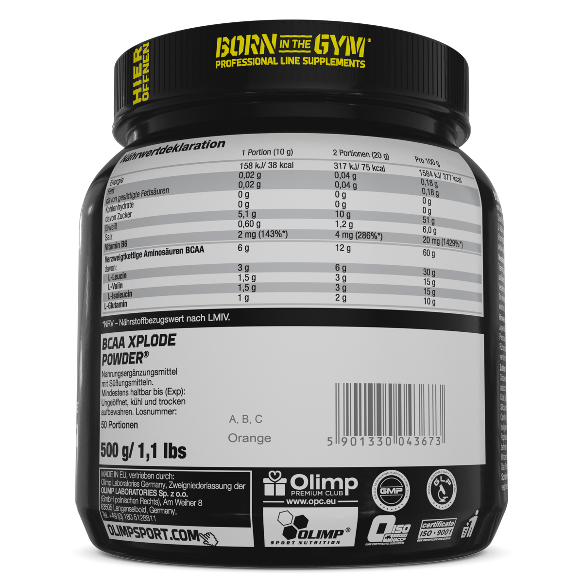 BCAA Xplode Powder (500g) Orange