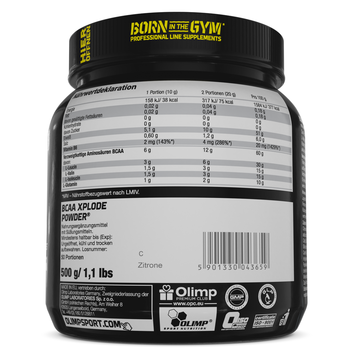 BCAA Xplode Powder (500g) Zitrone