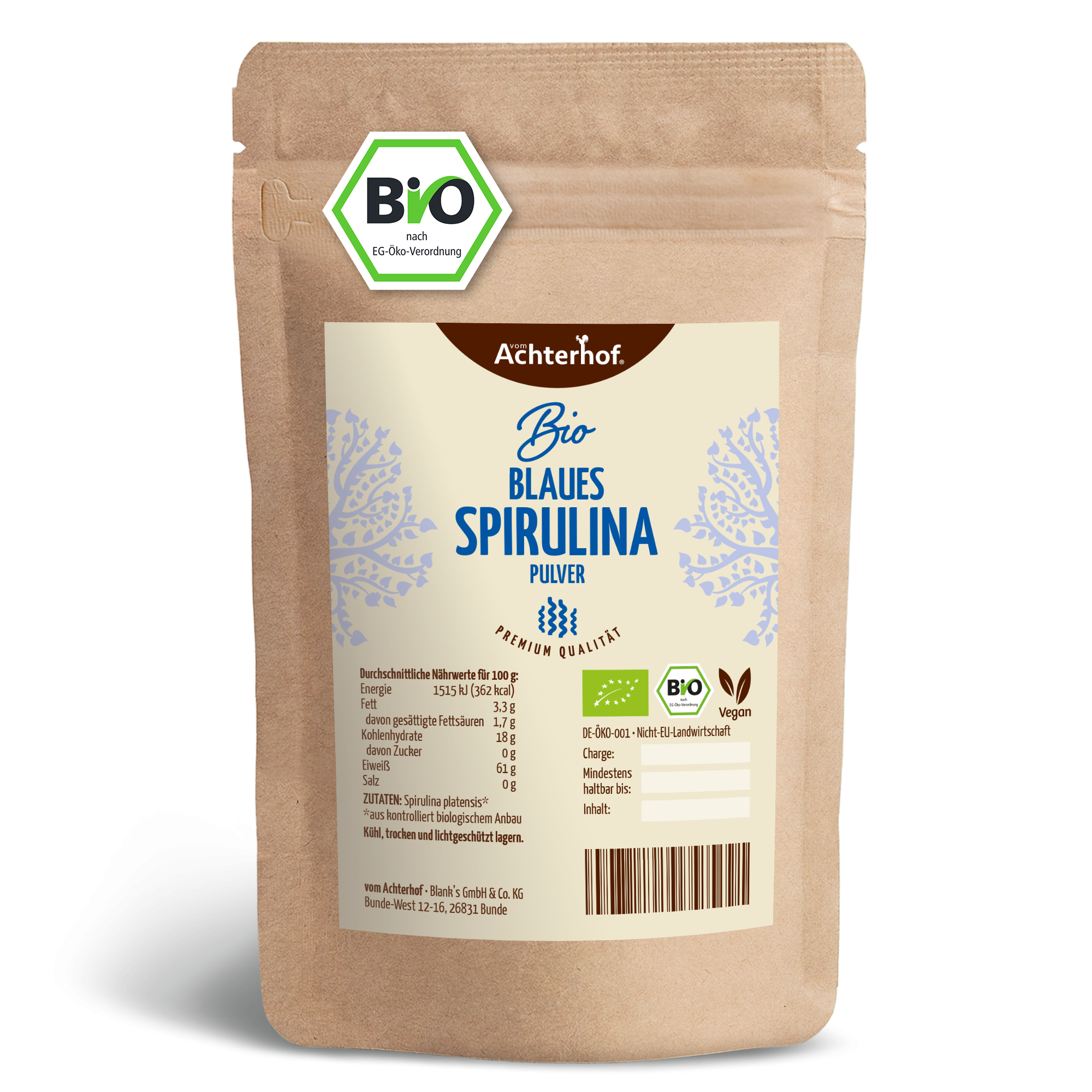 Blaues Bio Spirulina Pulver (100g)