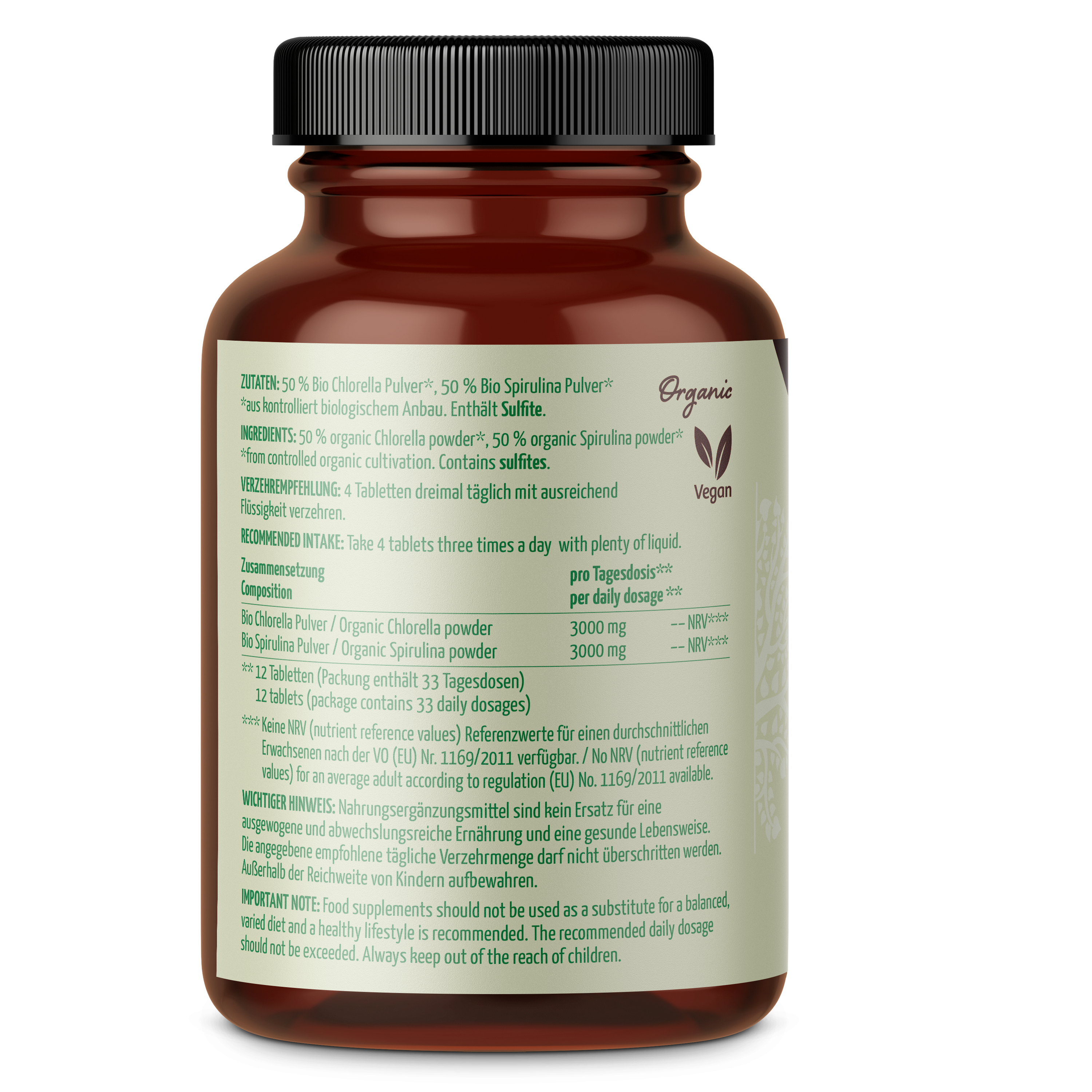 Chlorella & Spirulina Tabletten Bio (400 Tabletten)