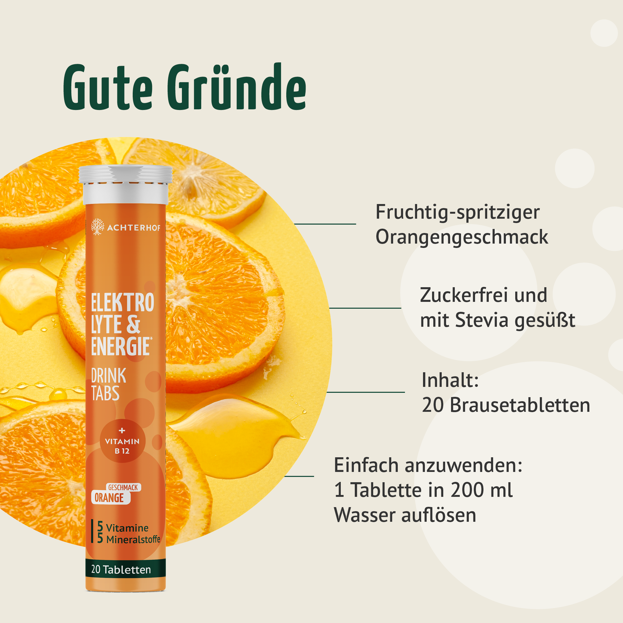Elektrolyte & Energie Drink Tabs (20 Tabletten)