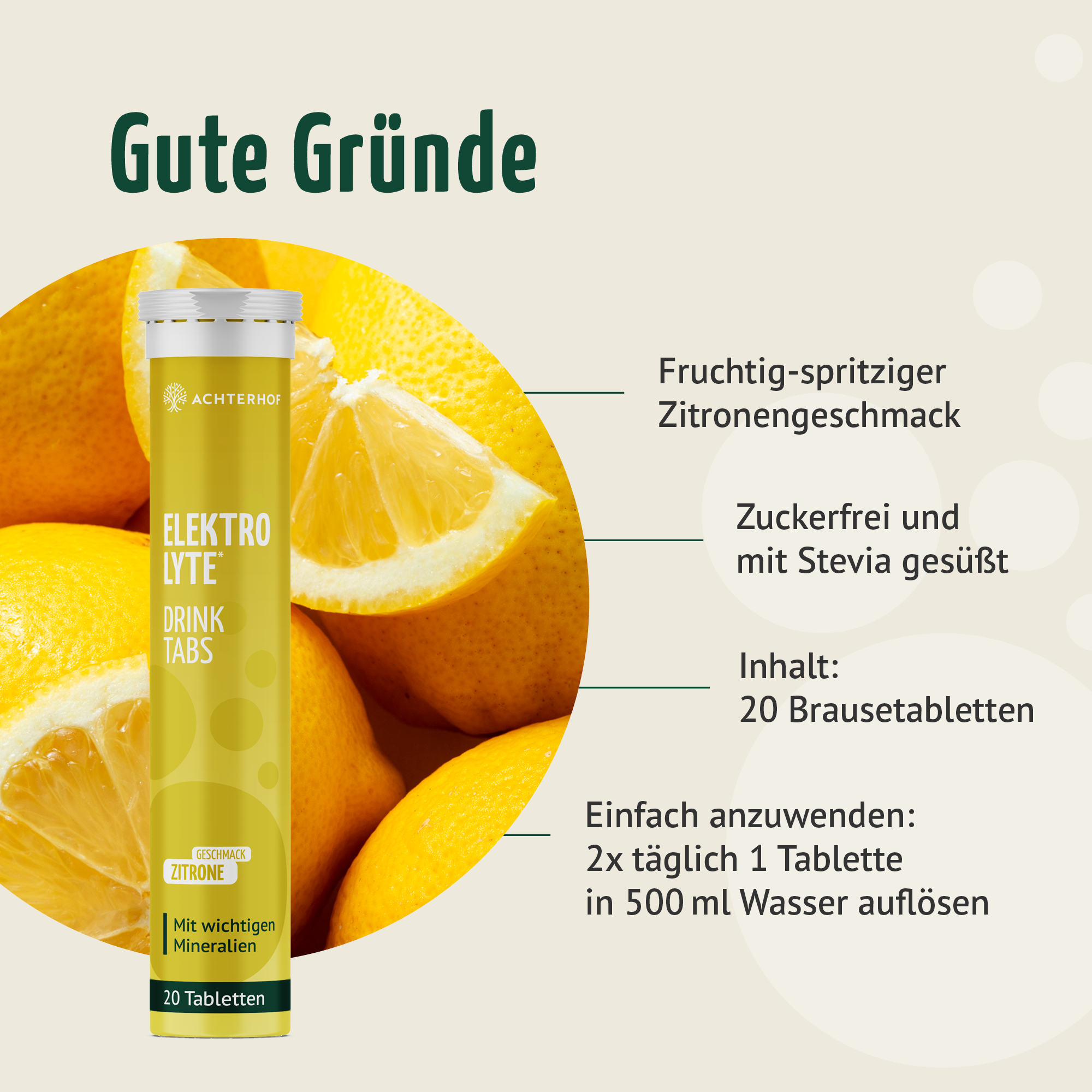 Elektrolyte Drink Tabs (20 Tabletten)