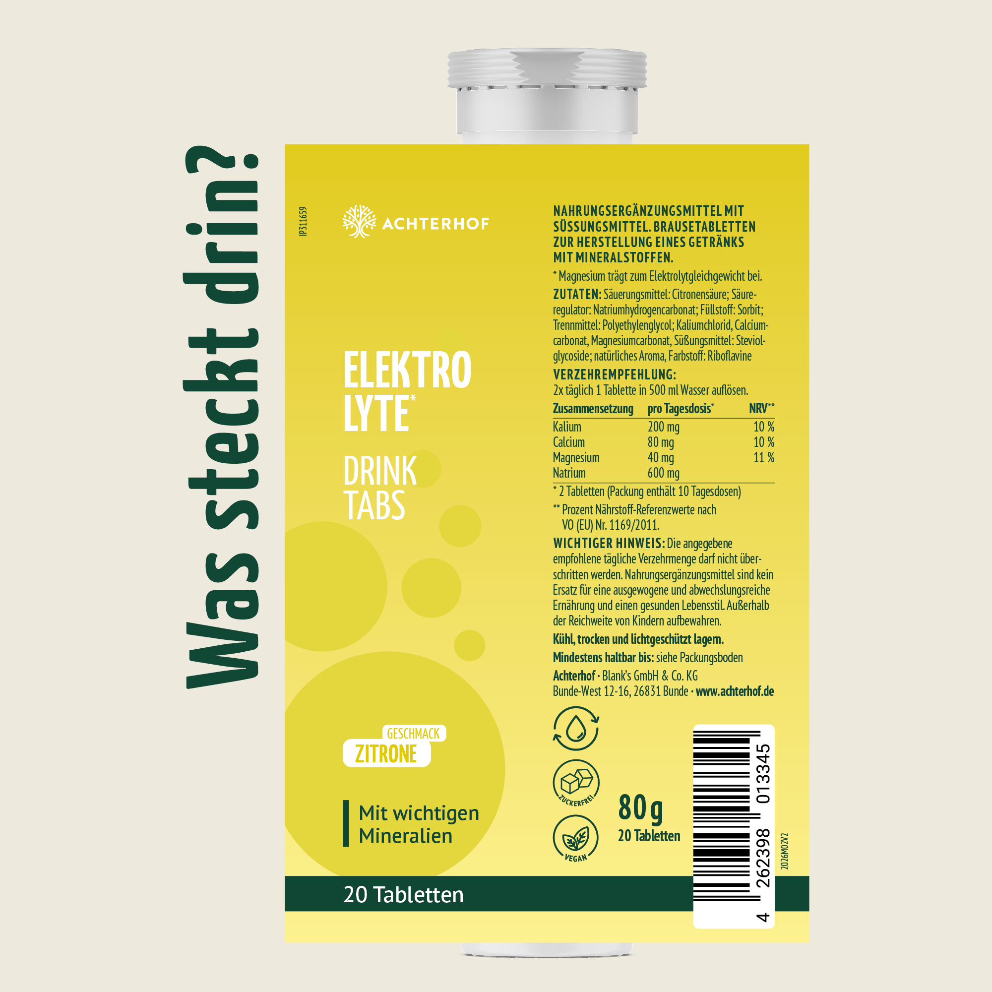 Elektrolyte Drink Tabs (20 Tabletten)