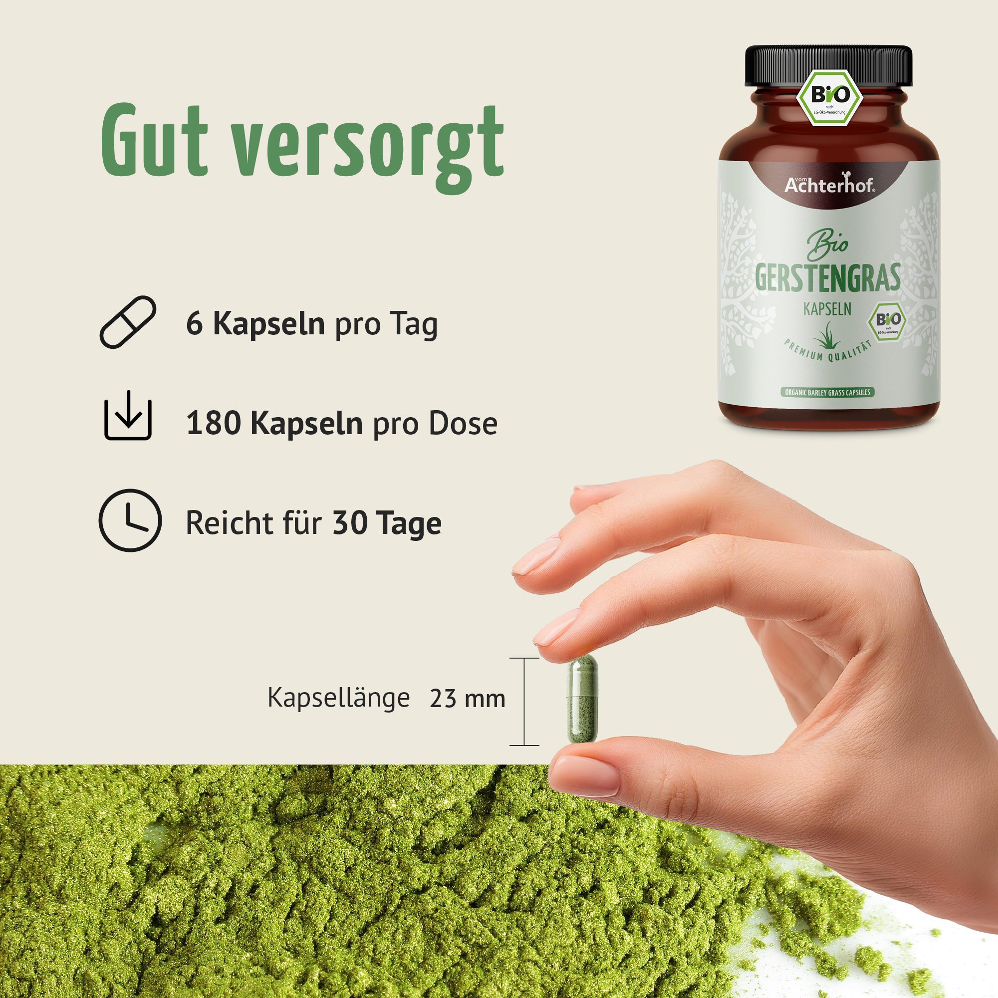 Gerstengras Kapseln Bio (180 Kapseln)