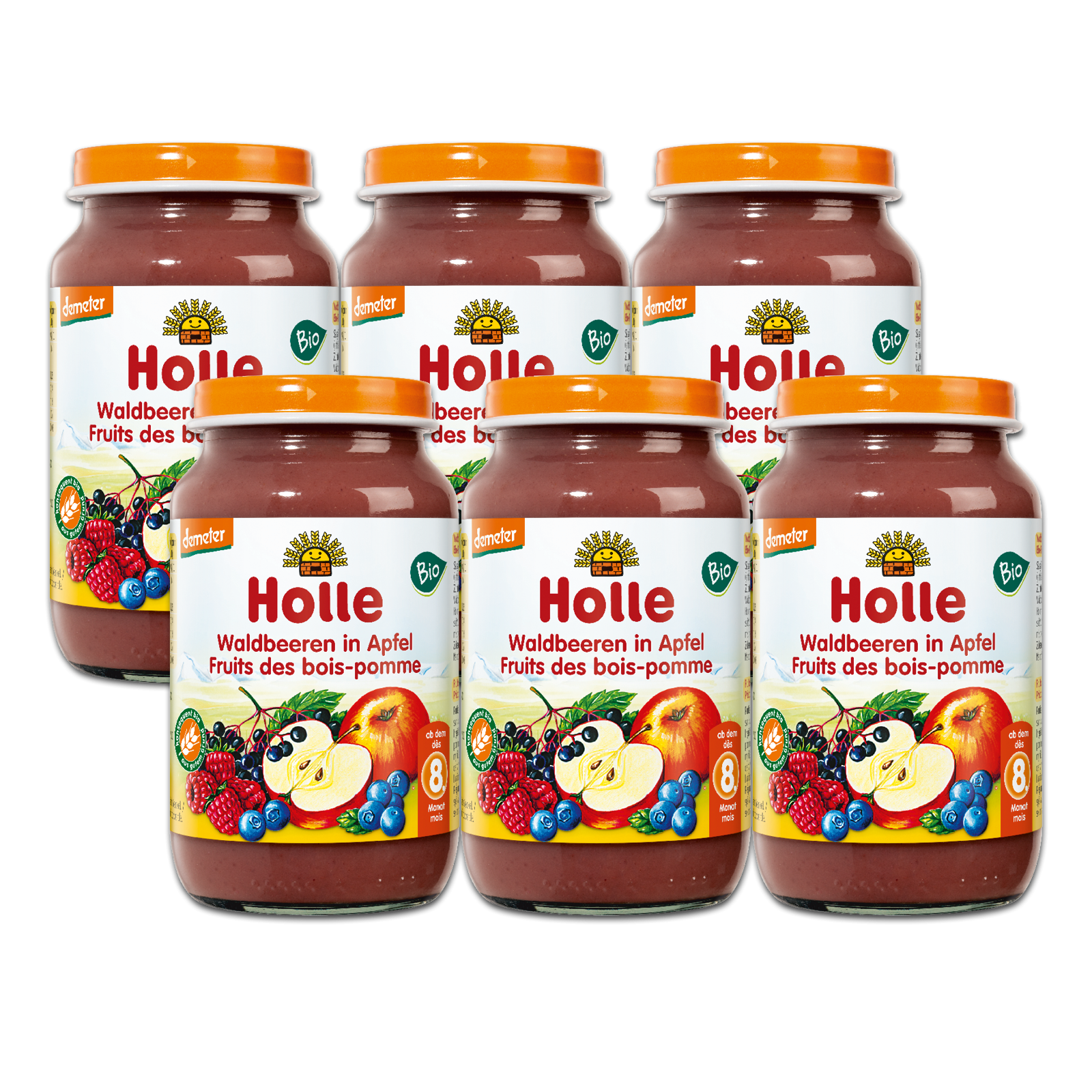 Waldbeeren in Apfel - 6x220g - Demeter ab dem 8. Monat