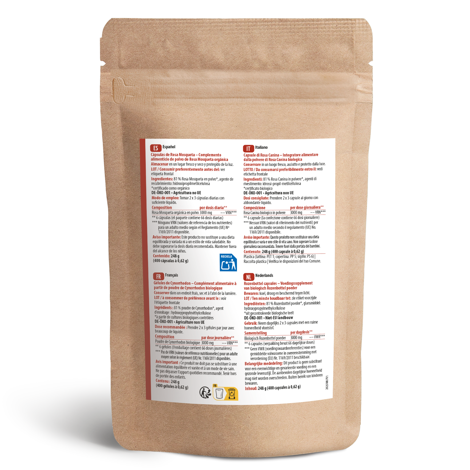 Hagebutten Kapseln Bio Nachfüllpack (400 Kapseln)