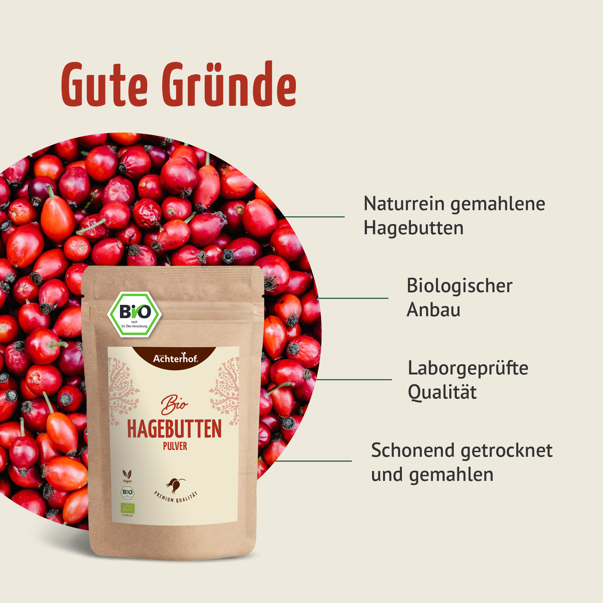 Hagebuttenpulver Bio (500g)