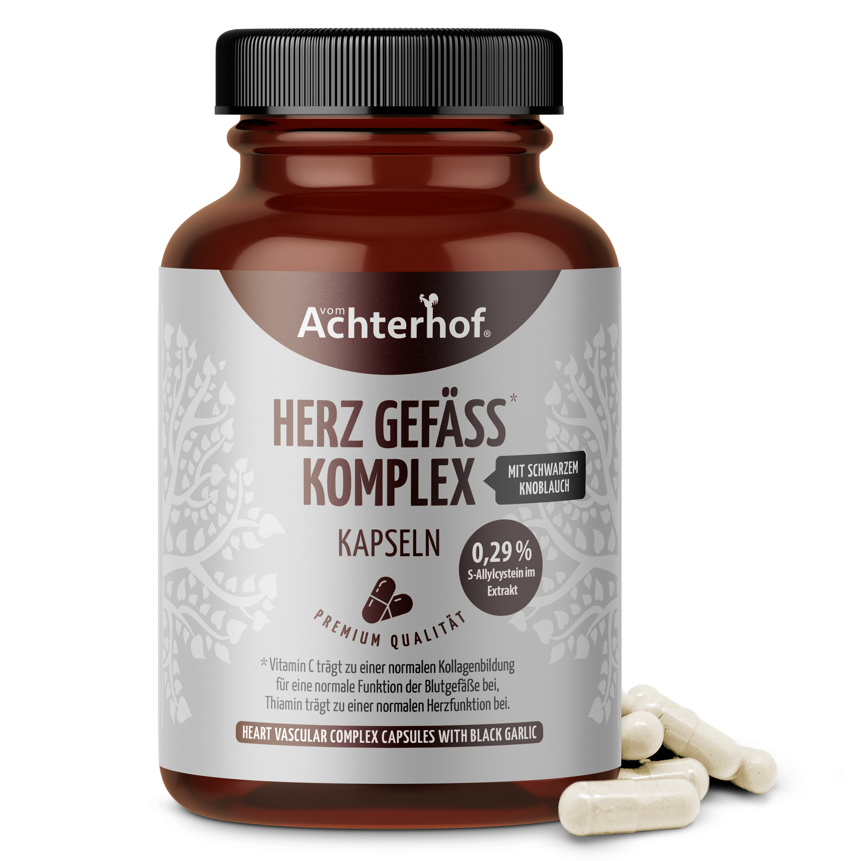 Schwarzer Knoblauch mit Weißdornblatt Extrakt (120 Kapseln)