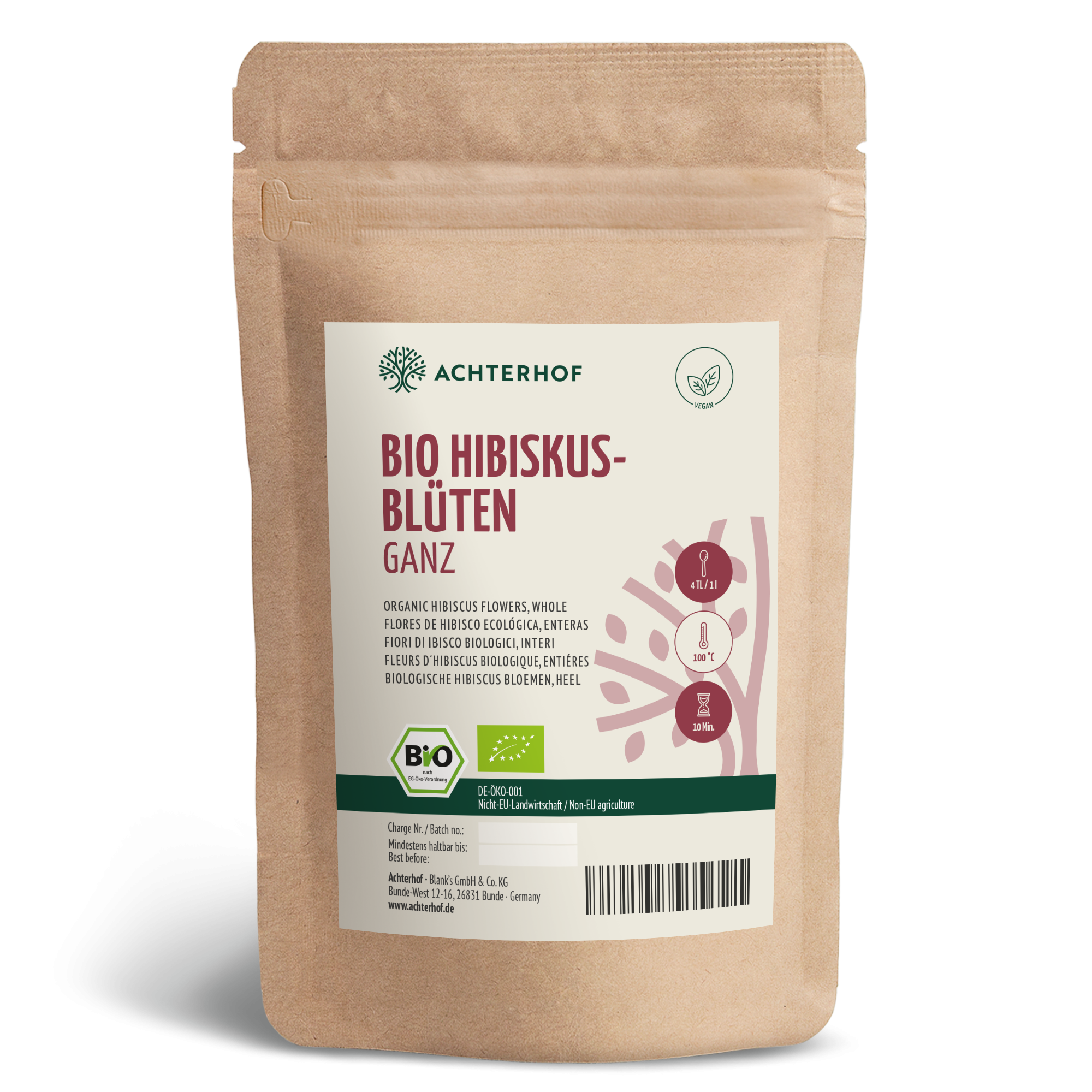 Hibiskusblüten ganz / getrocknet Bio (250g)