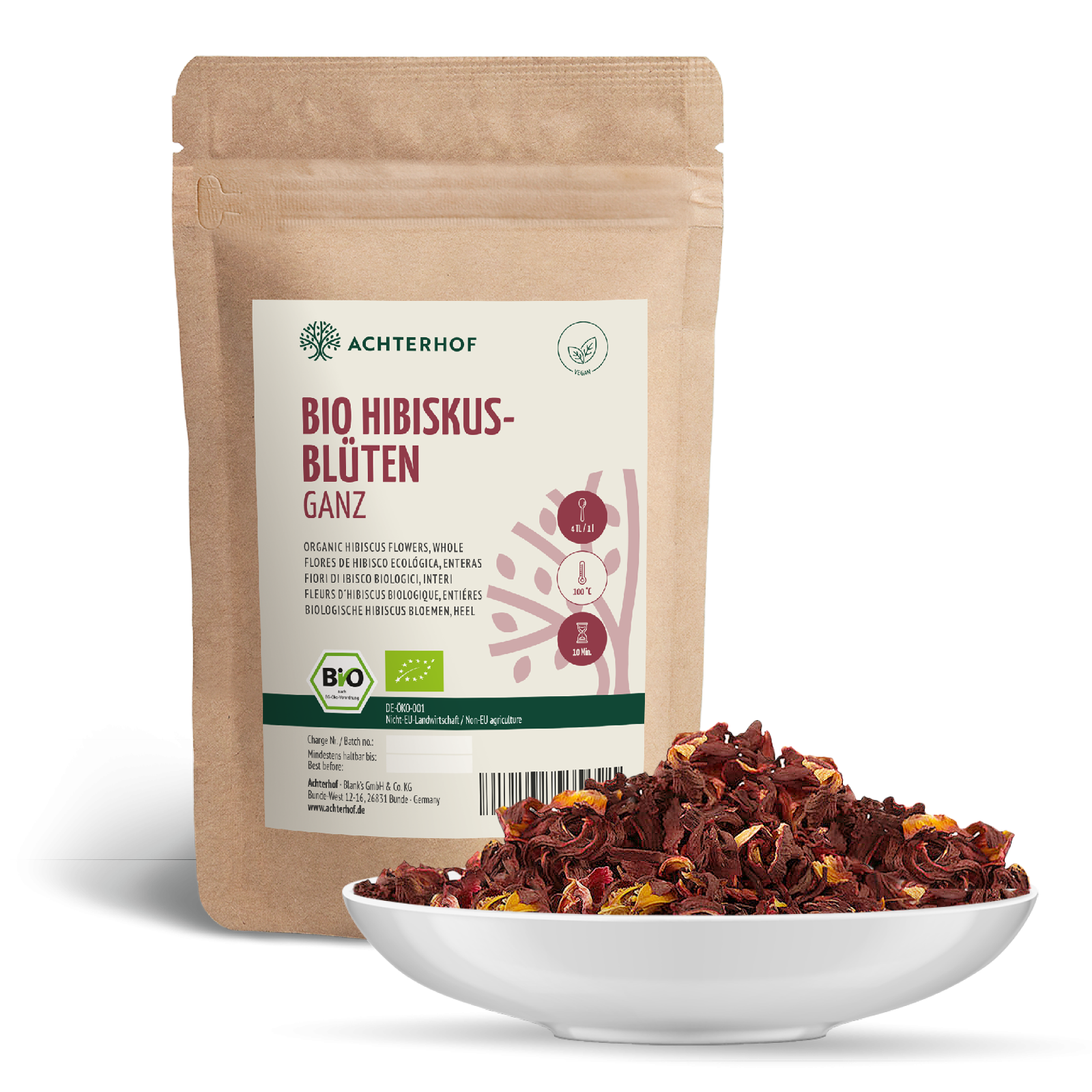 Hibiskusblüten ganz / getrocknet Bio (250g)
