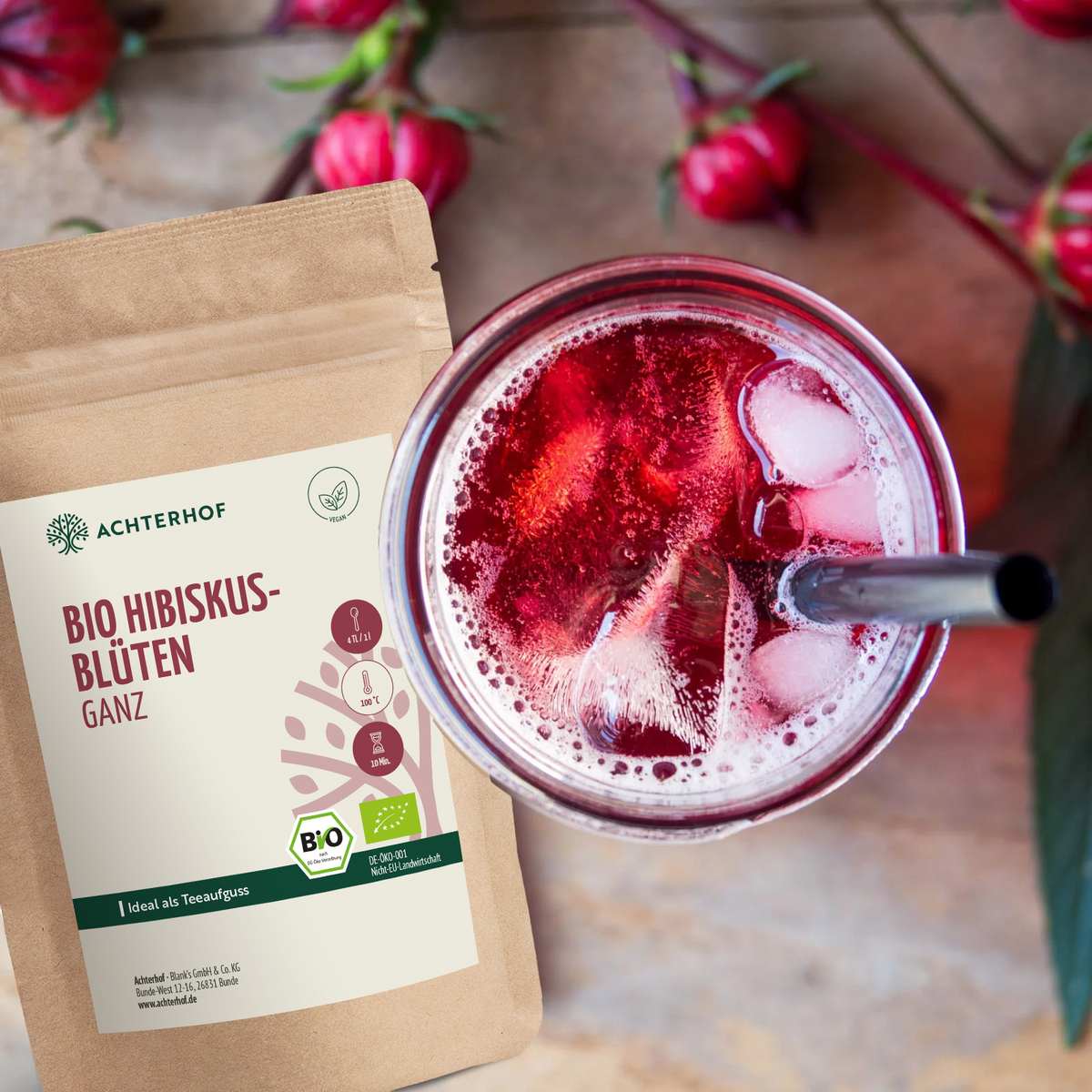 Bio Hibiskusblüten ganz (500g)