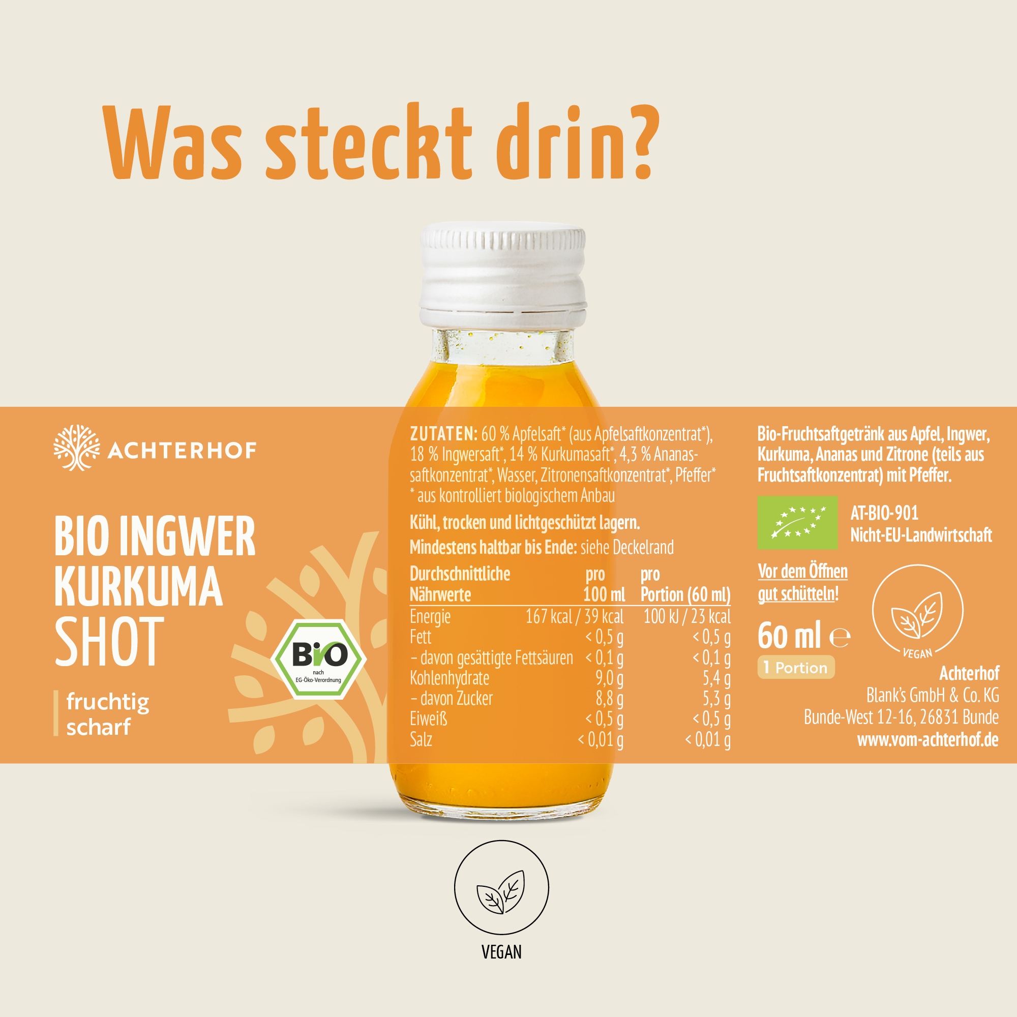 Fastendrinks 6 Flaschen Kräuterwunder Bio