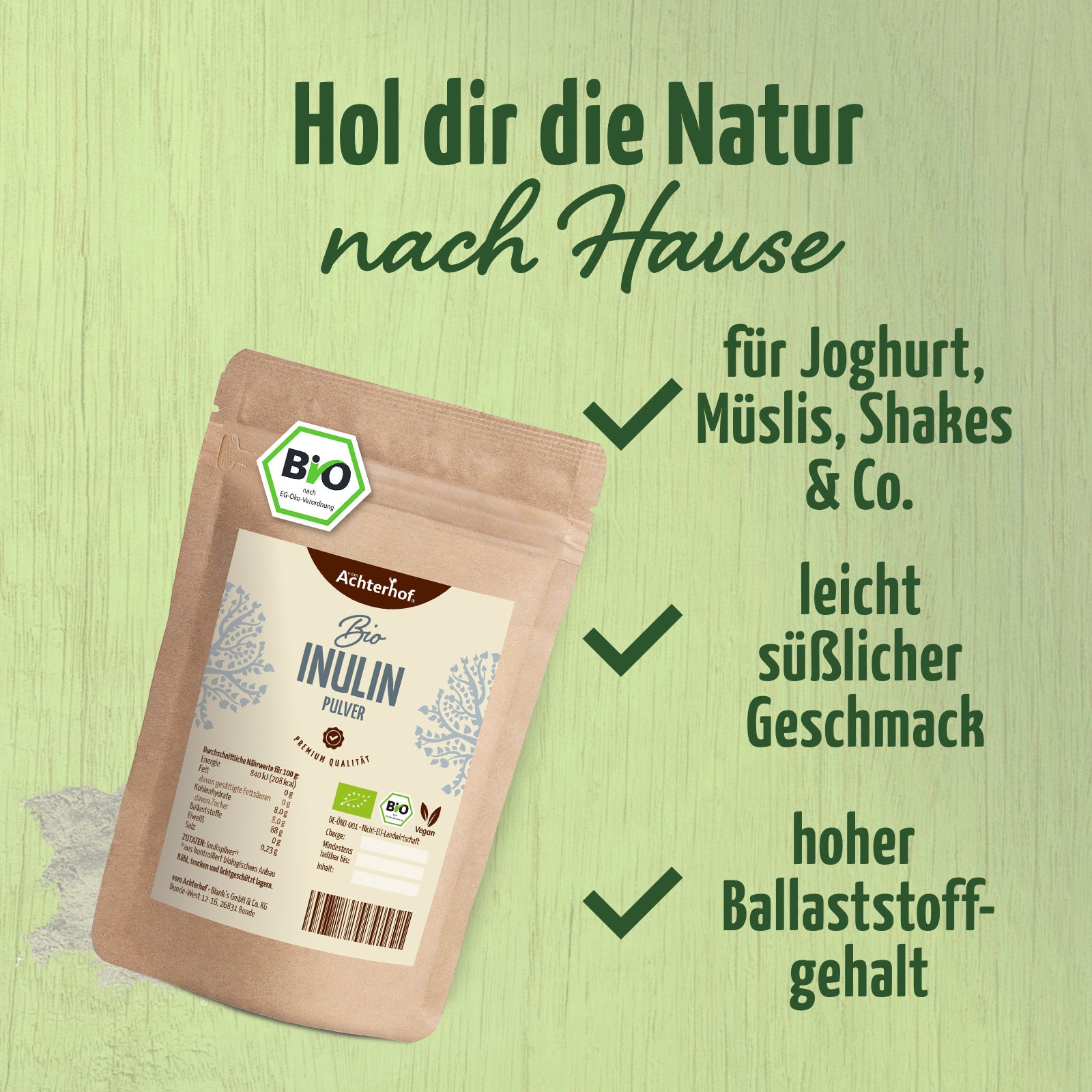 Inulin Pulver Bio (500g)