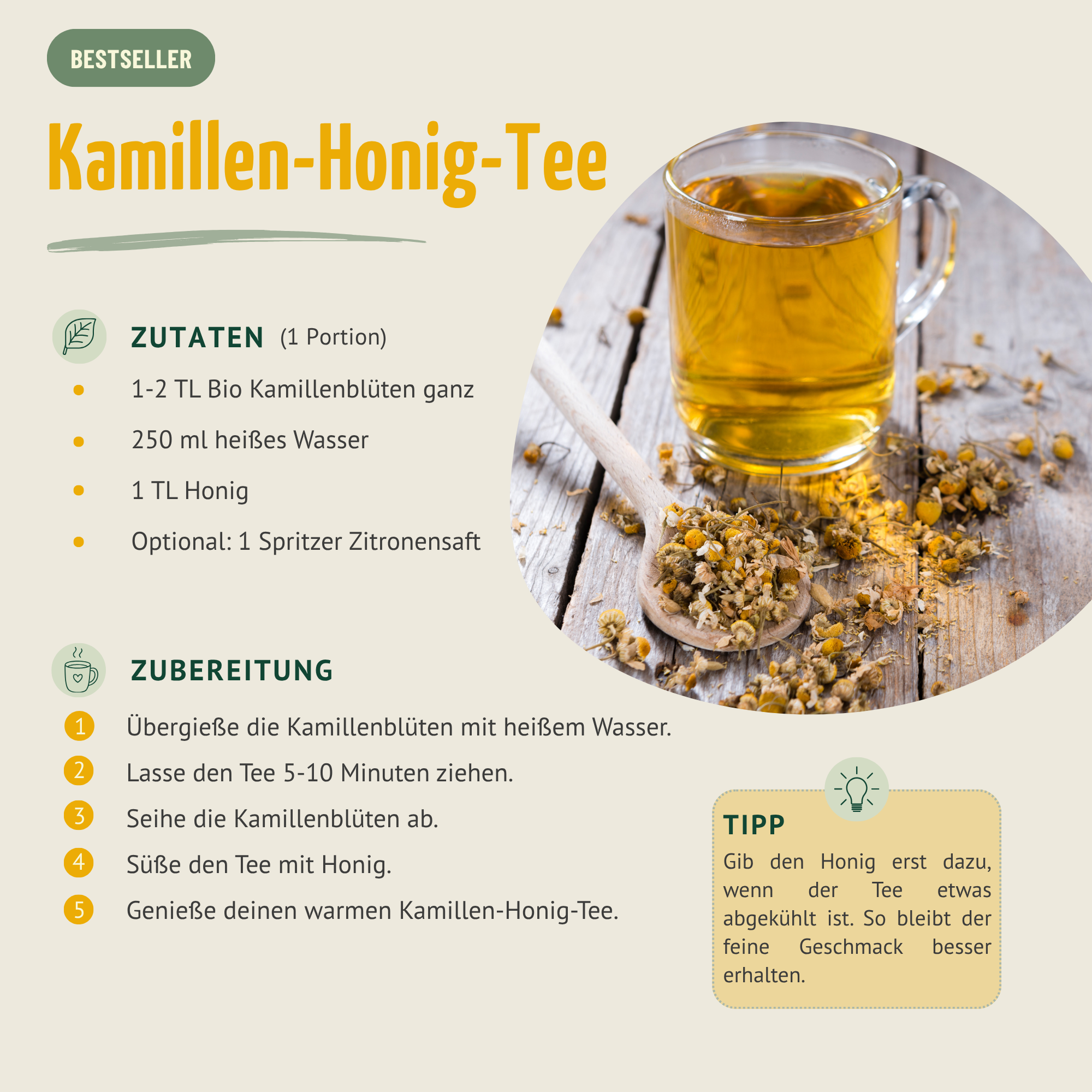 Kamillenblüten ganz Bio (500g)