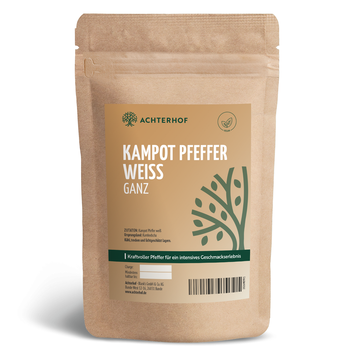 Kampot Pfeffer weiß ganz (100g)
