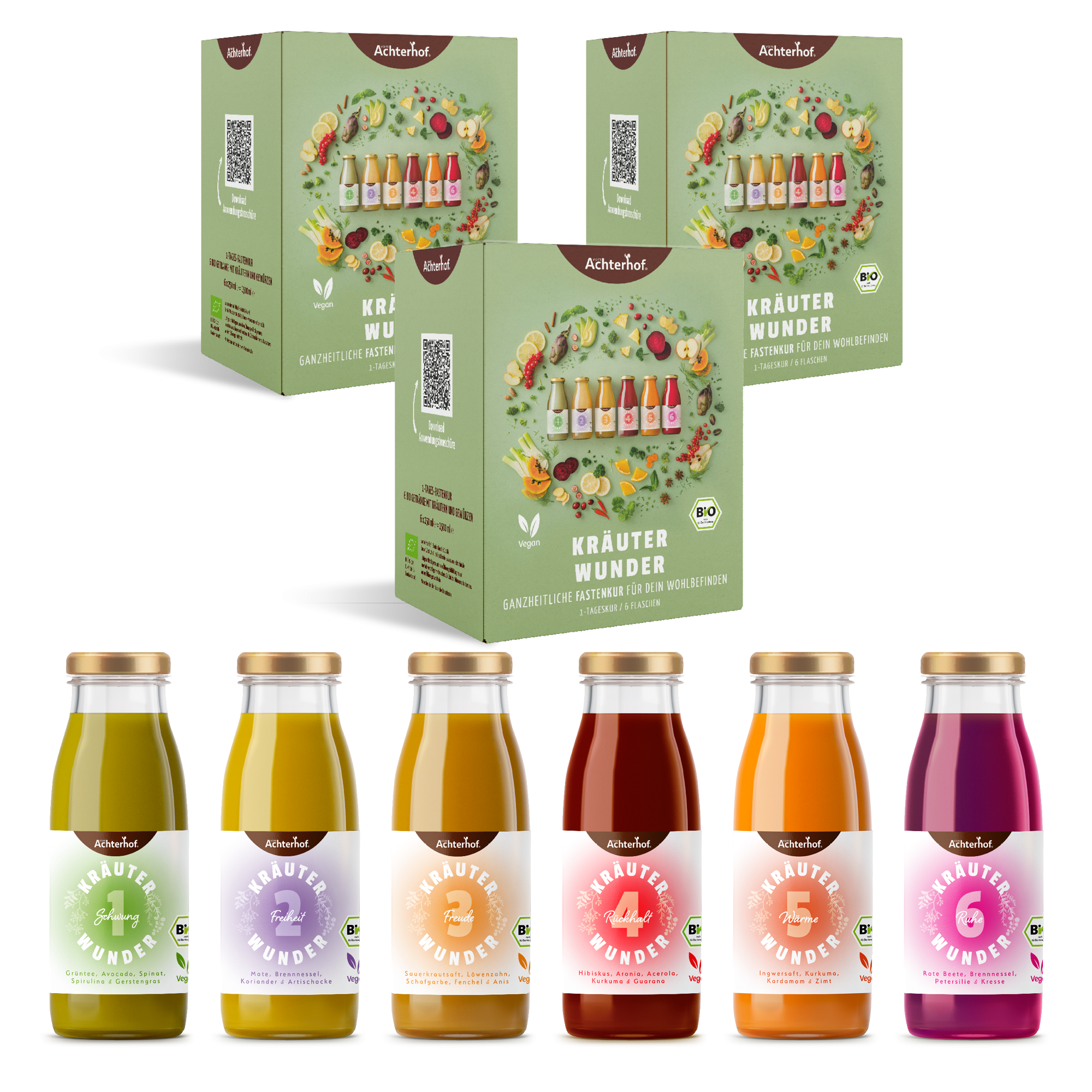 Fastendrinks 18 Flaschen Kräuterwunder Bio (3-Tageskur)