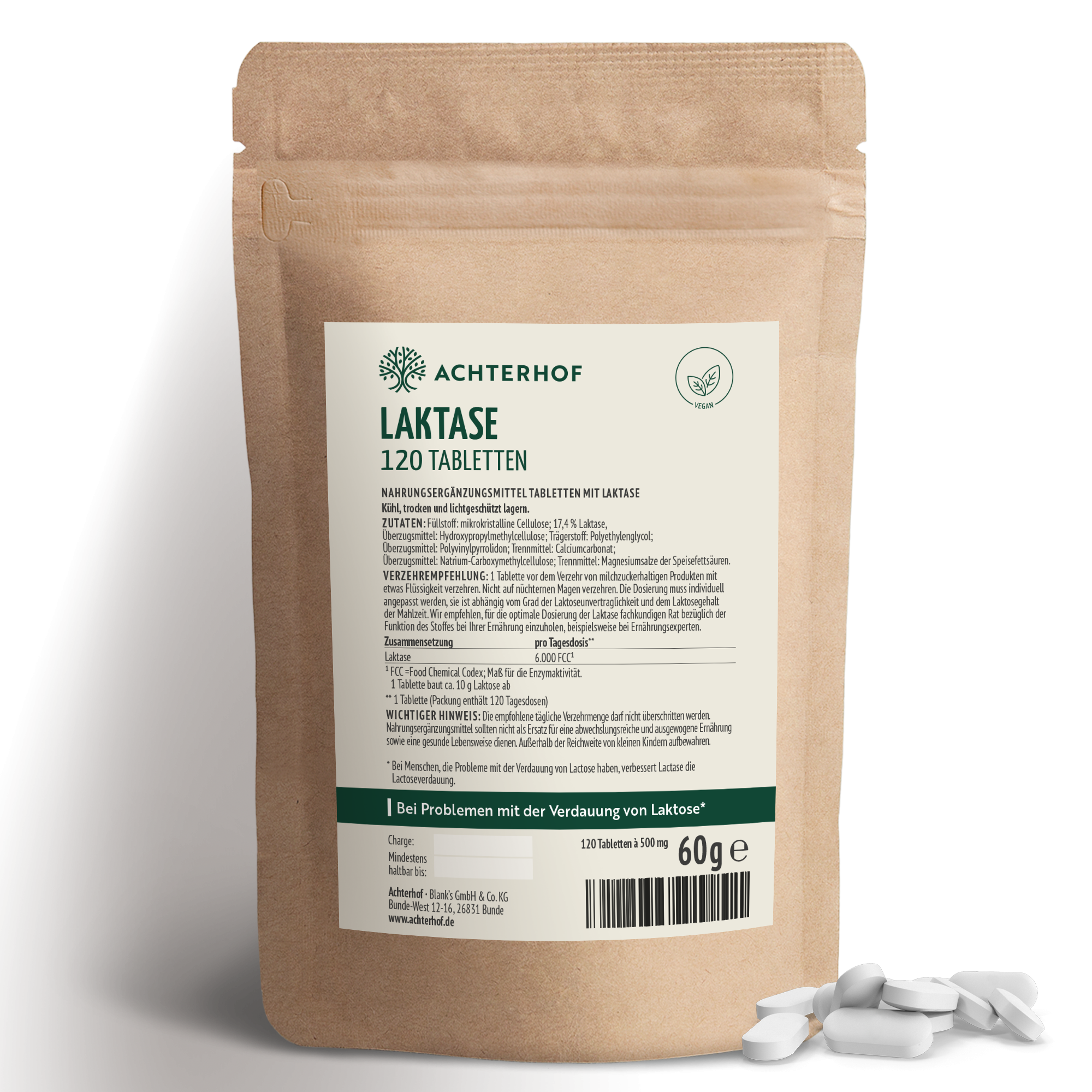 Laktase Tabletten (120 Kapseln)