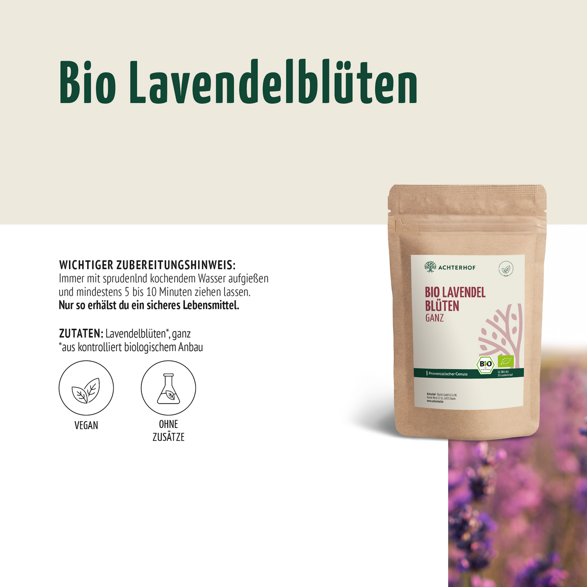 Lavendelblüten ganz Bio (100g)