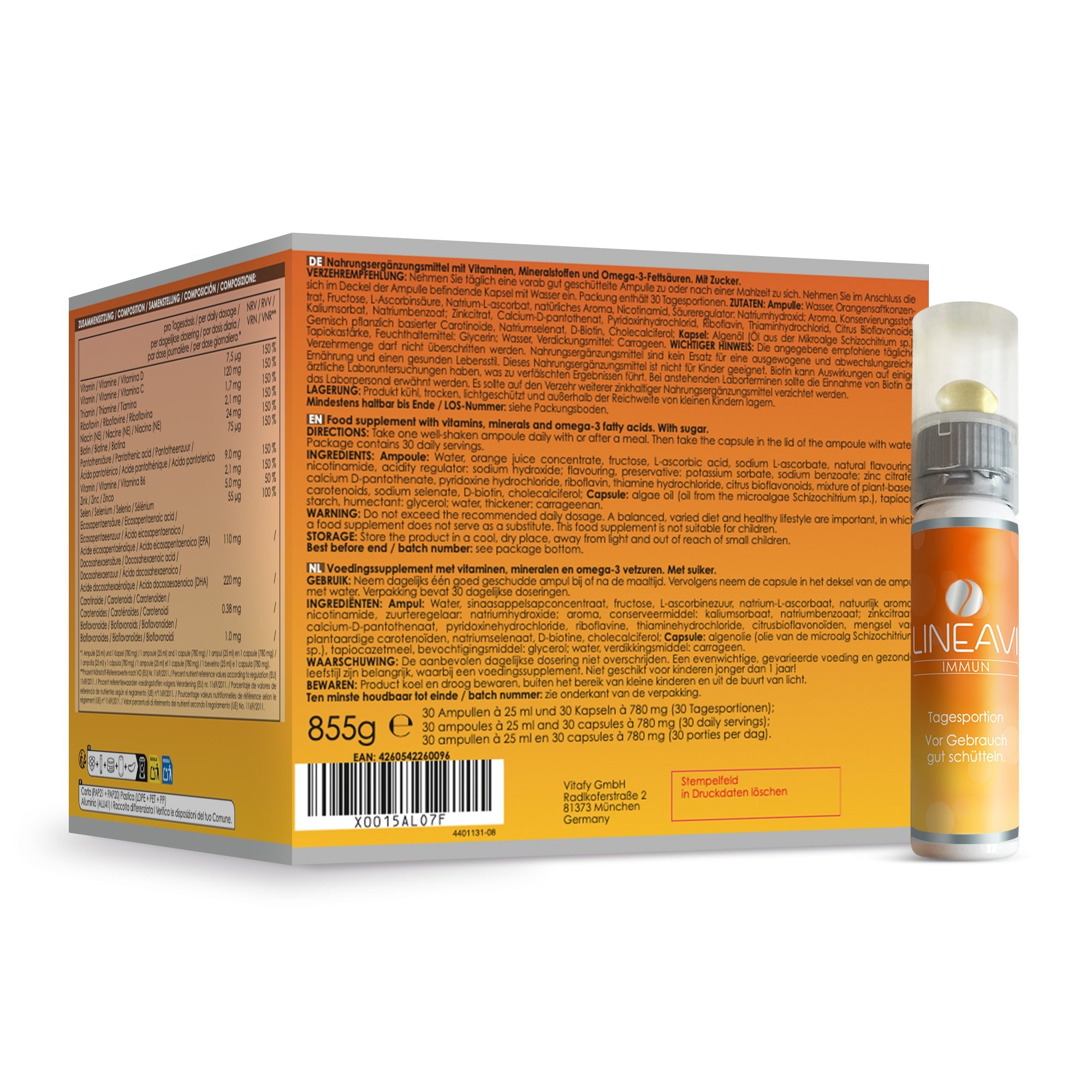 LINEAVI Immun 2-Monatspackung (2x30x25ml Trinkfläschchen + 2x30 Omega 3 Kapseln)