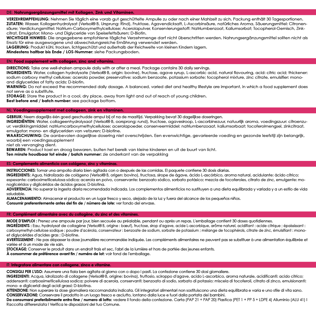 Kollagen Liquid (30x25ml Trinkfläschchen)