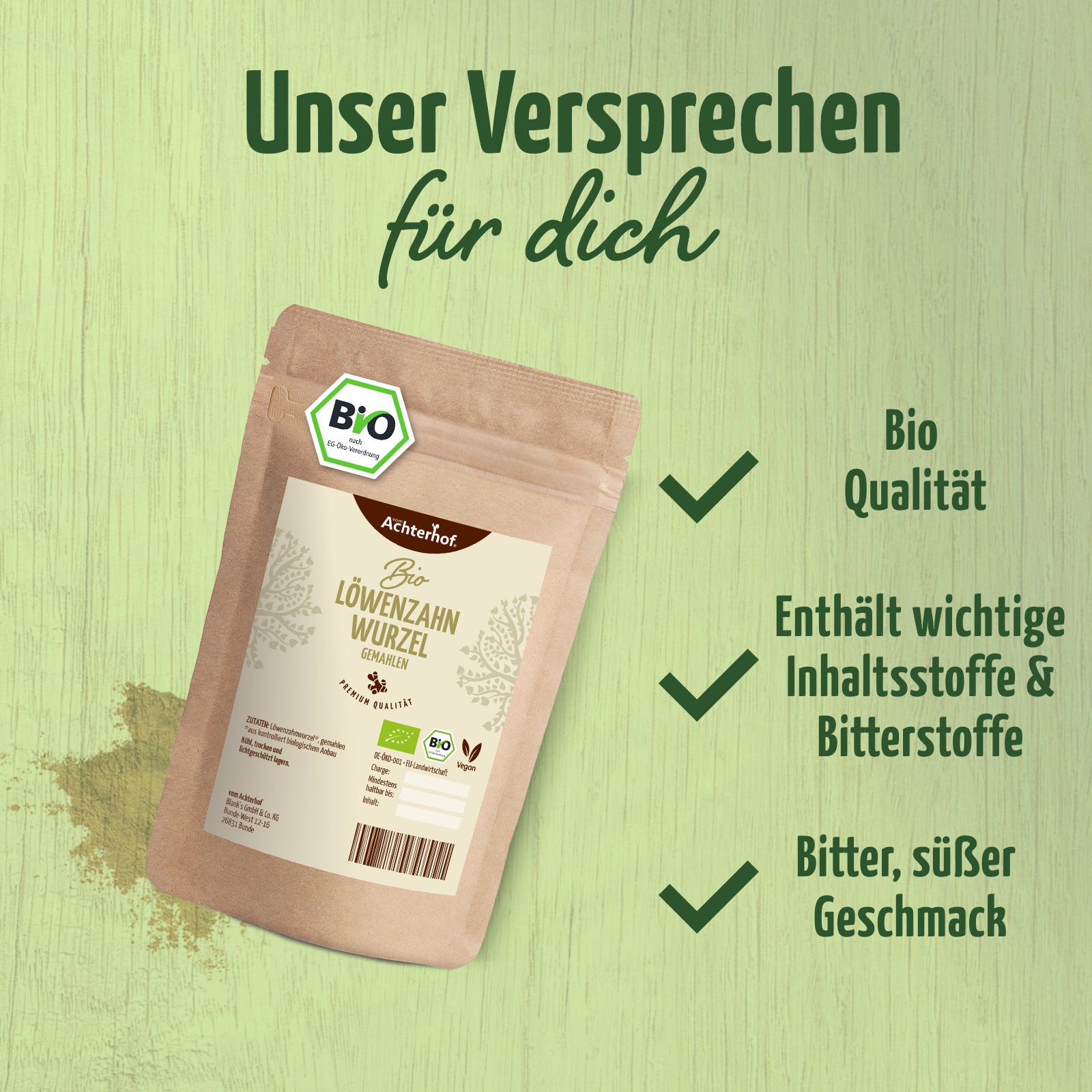 Löwenzahnwurzel Pulver Bio (500g)