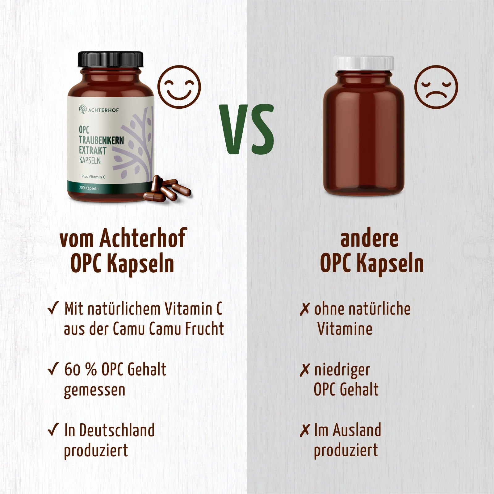 OPC Traubenkernextrakt + Vitamin C Kapseln (200 Kapseln)