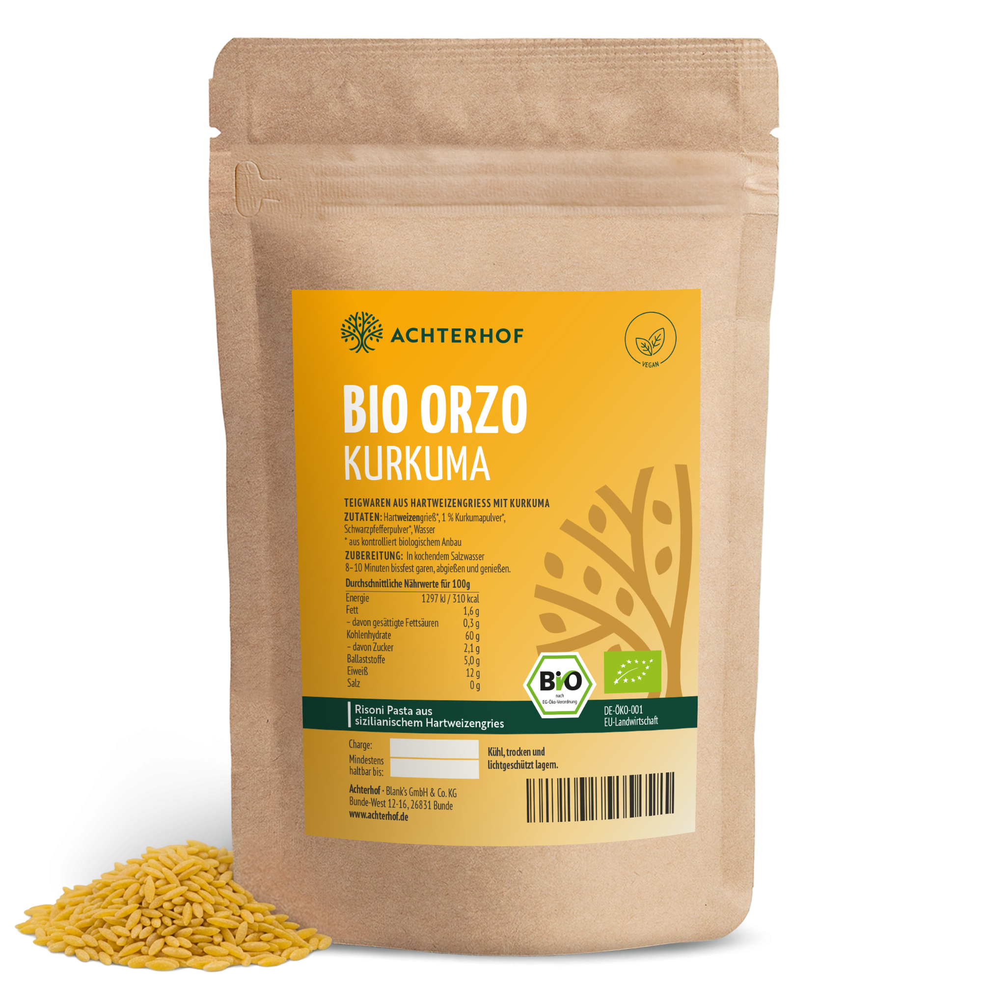 Bio Orzo Kurkuma schwarzer Pfeffer (1000g)