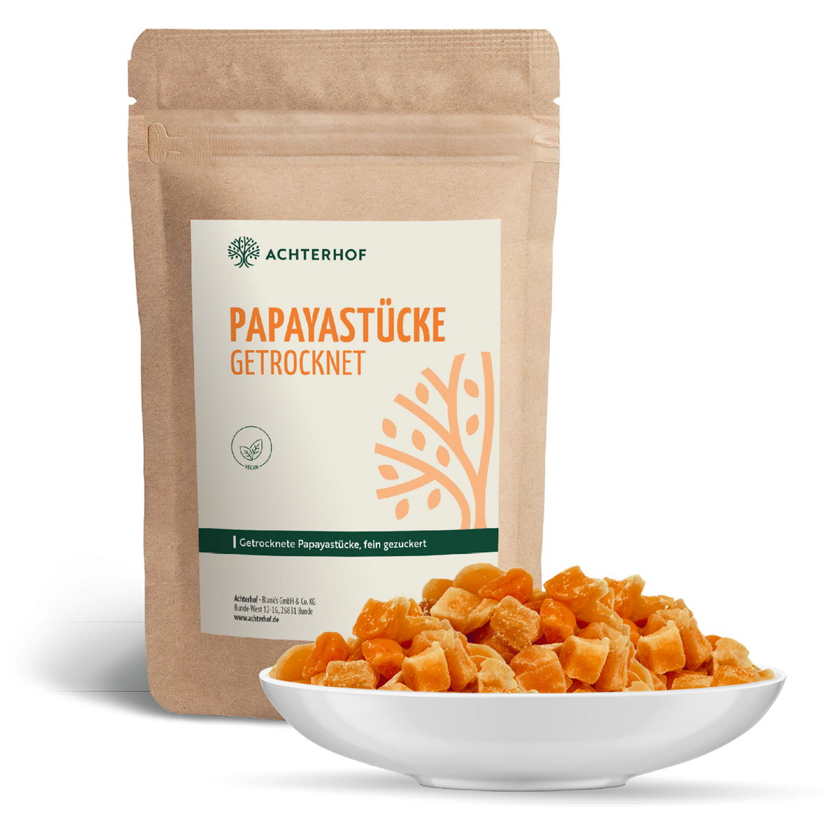 Papayastücke getrocknet & gezuckert (250g)