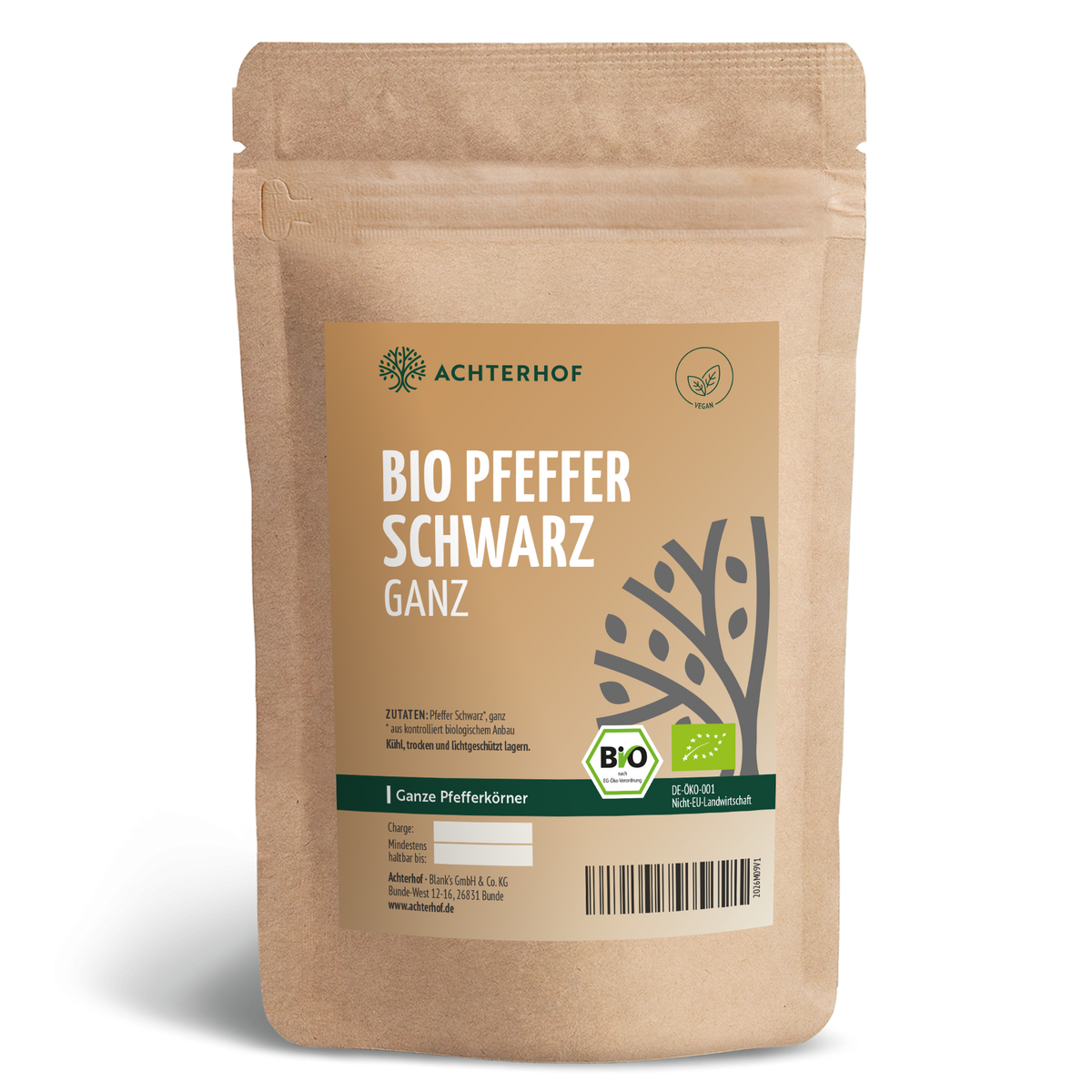 Pfeffer schwarz ganz Bio (100g)