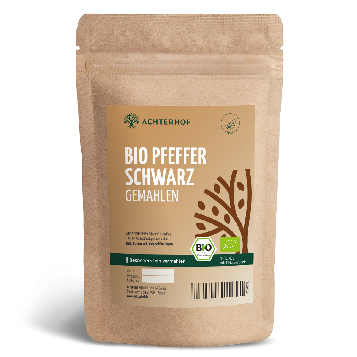 Pfeffer schwarz gemahlen Bio (200g)