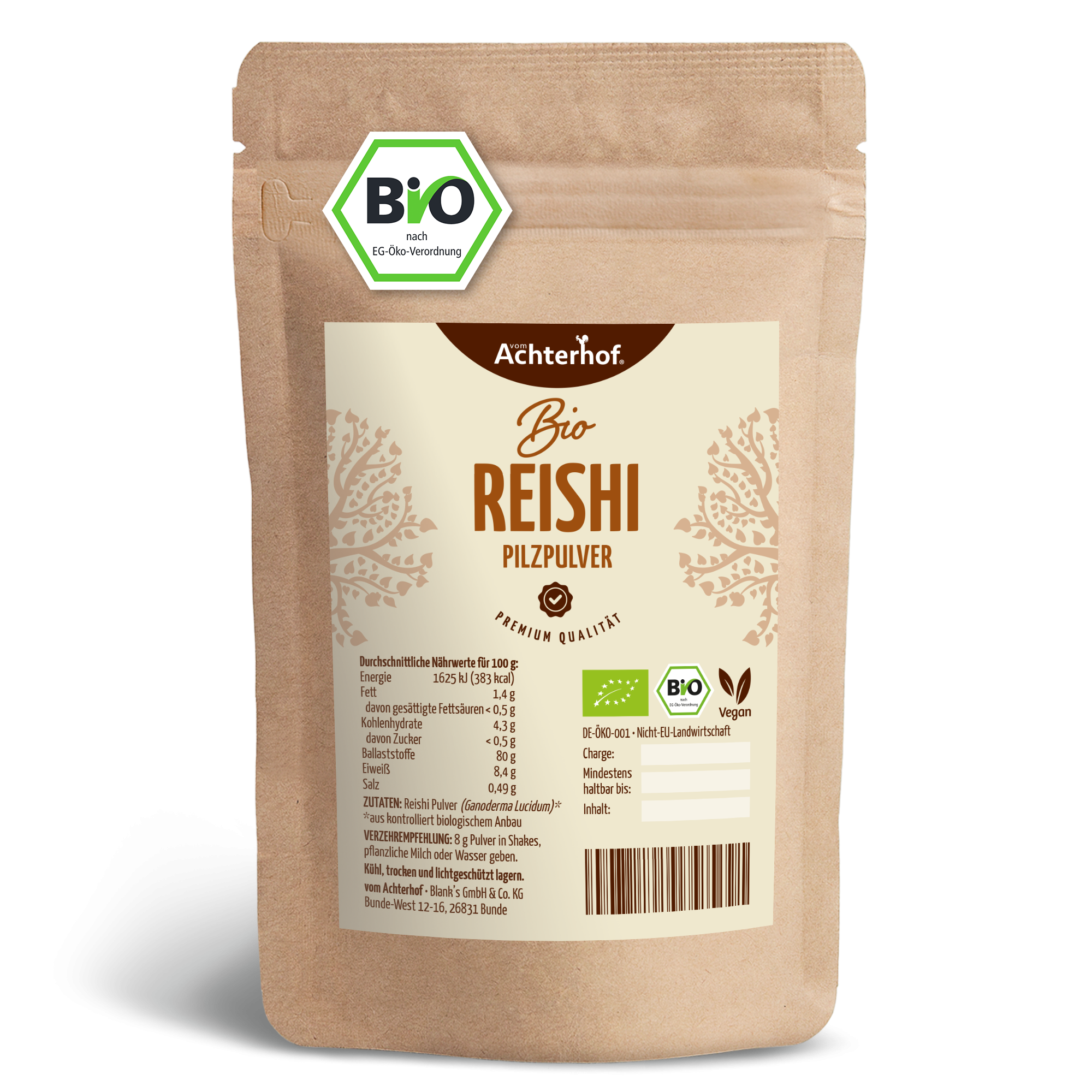 Bio Reishi Pilzpulver (250g)