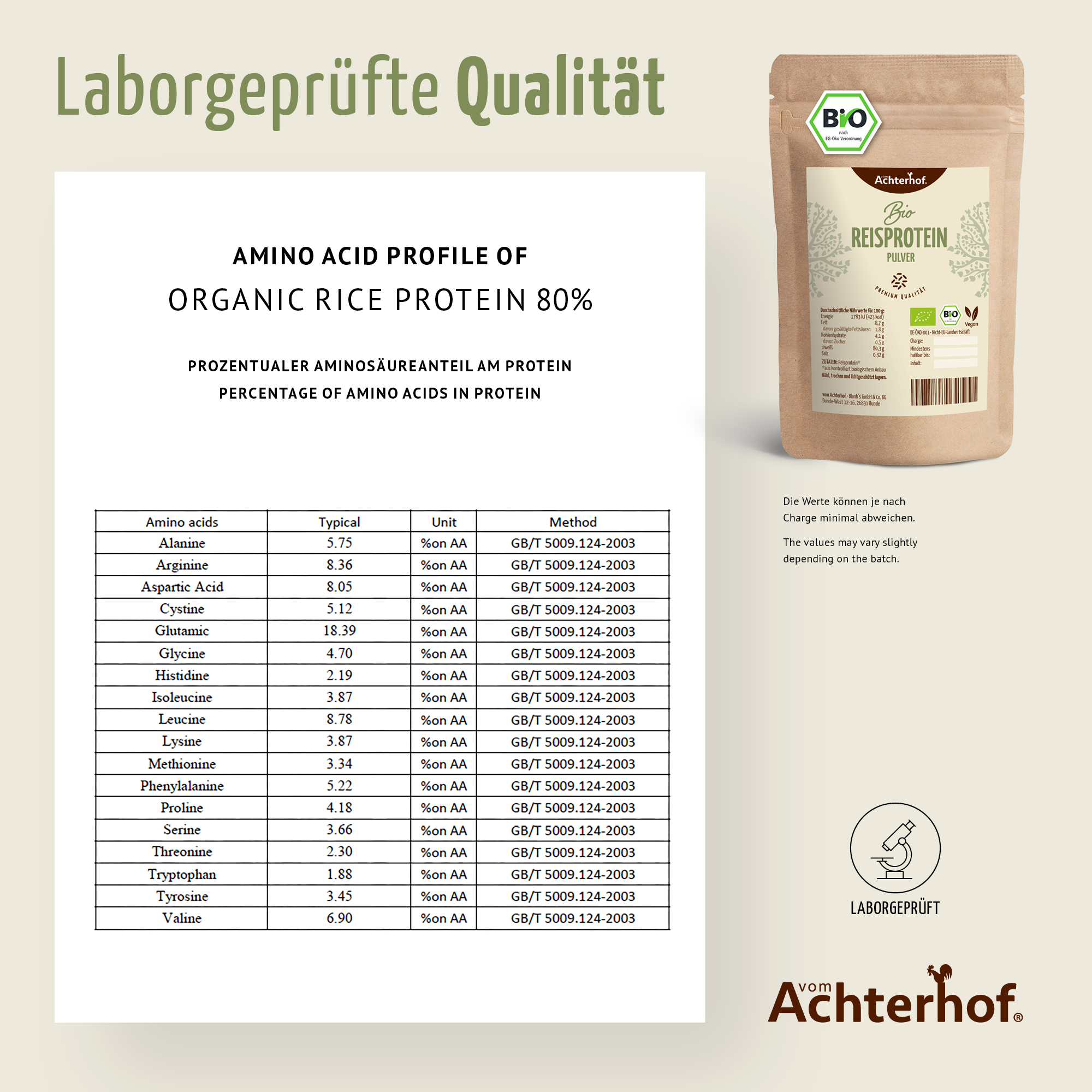 Reisprotein Pulver Bio (1000g)