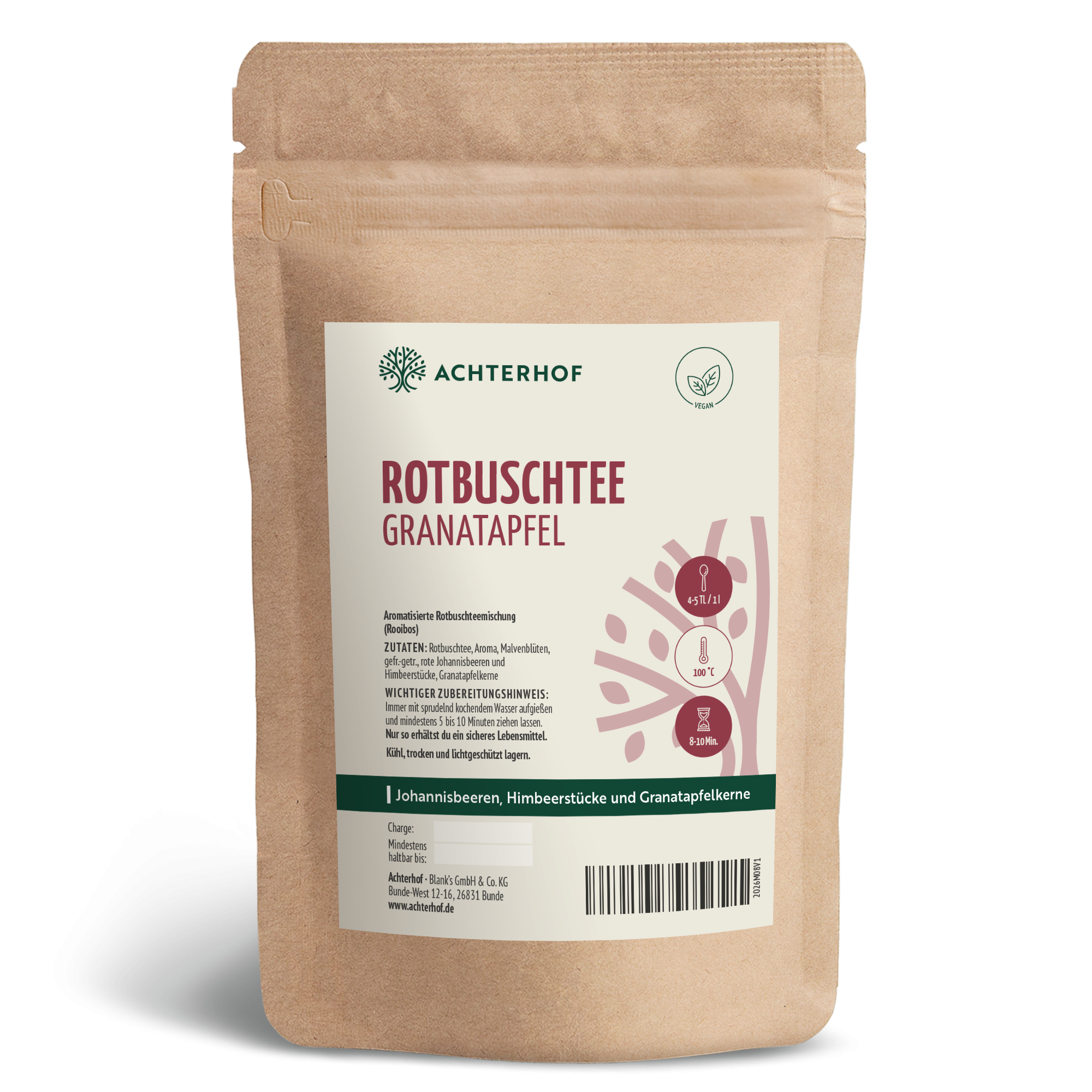 Rotbuschtee Granatapfel (100g)