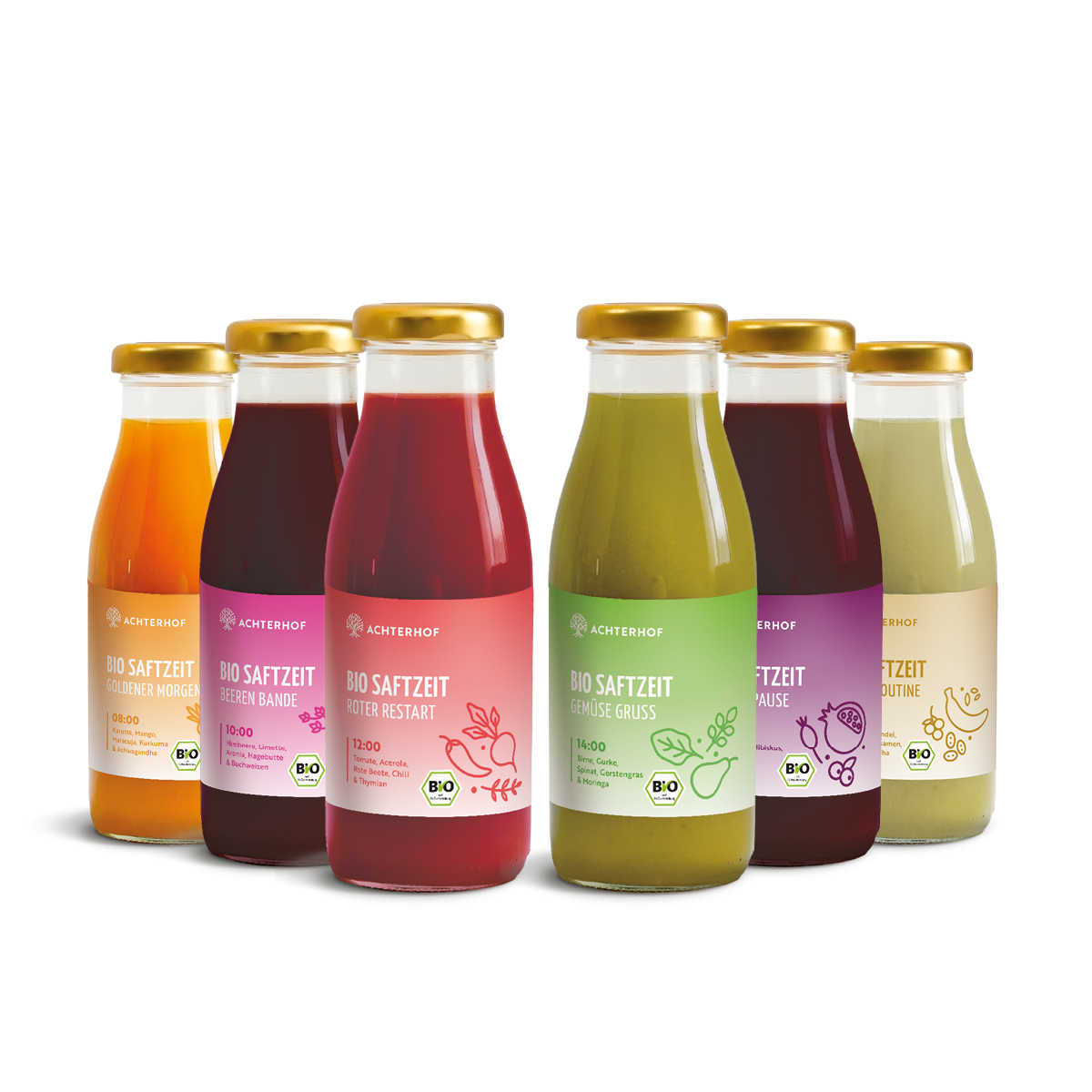 Saftzeit Bio Fastenkur 1-7 Tage (6 Flaschen pro Tag)