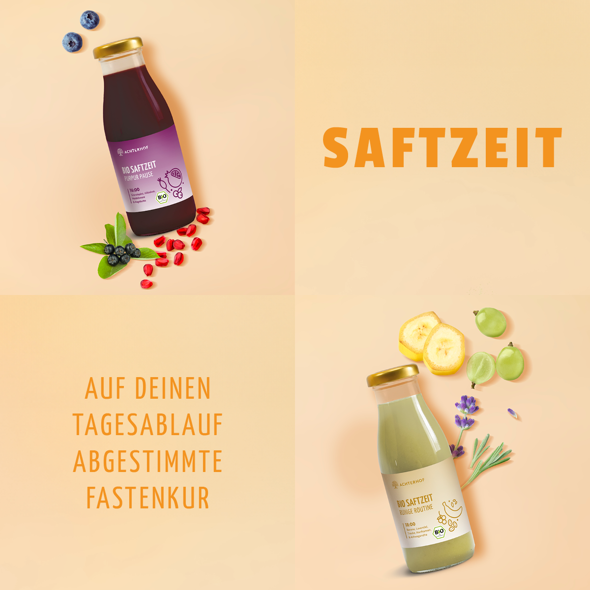 Saftzeit Bio Fastenkur 1 - 7 Tage (6 Flaschen pro Tag)